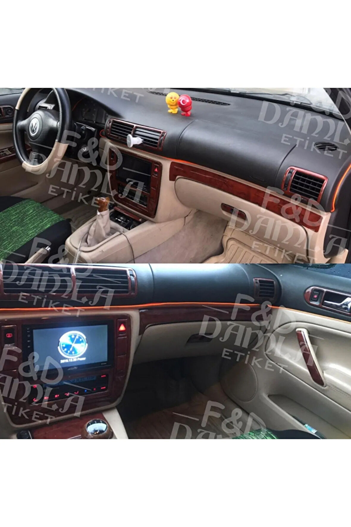 Volkswagen Passat B5 B5,5 Uyumlu Full Set Maun Kaplama Maun Renk Ön Torpido Kaplama