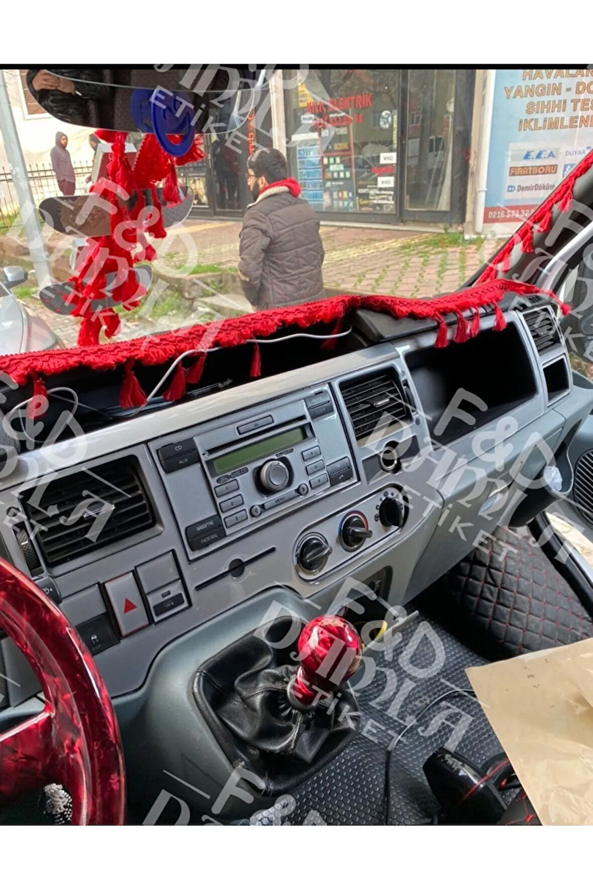 Ford Transit 2006-2013 Torpido, Konsol, Trim, Göğüs Maun Kaplama Gümüş Gri Renk