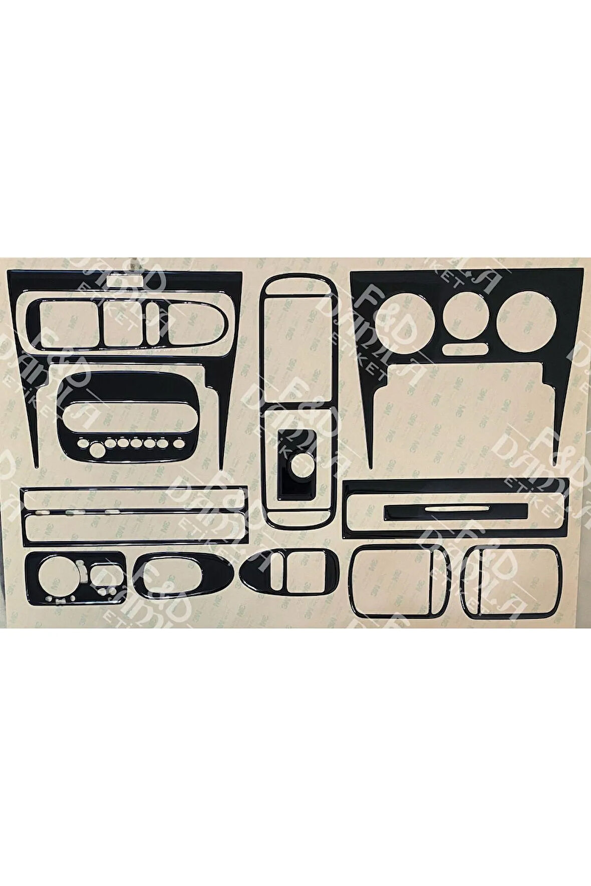 Seat Toledo Leon 1999 - 2002 Torpido, Göğüs, Trim, Konsol Maun Kaplama Parlak Siyah Renk