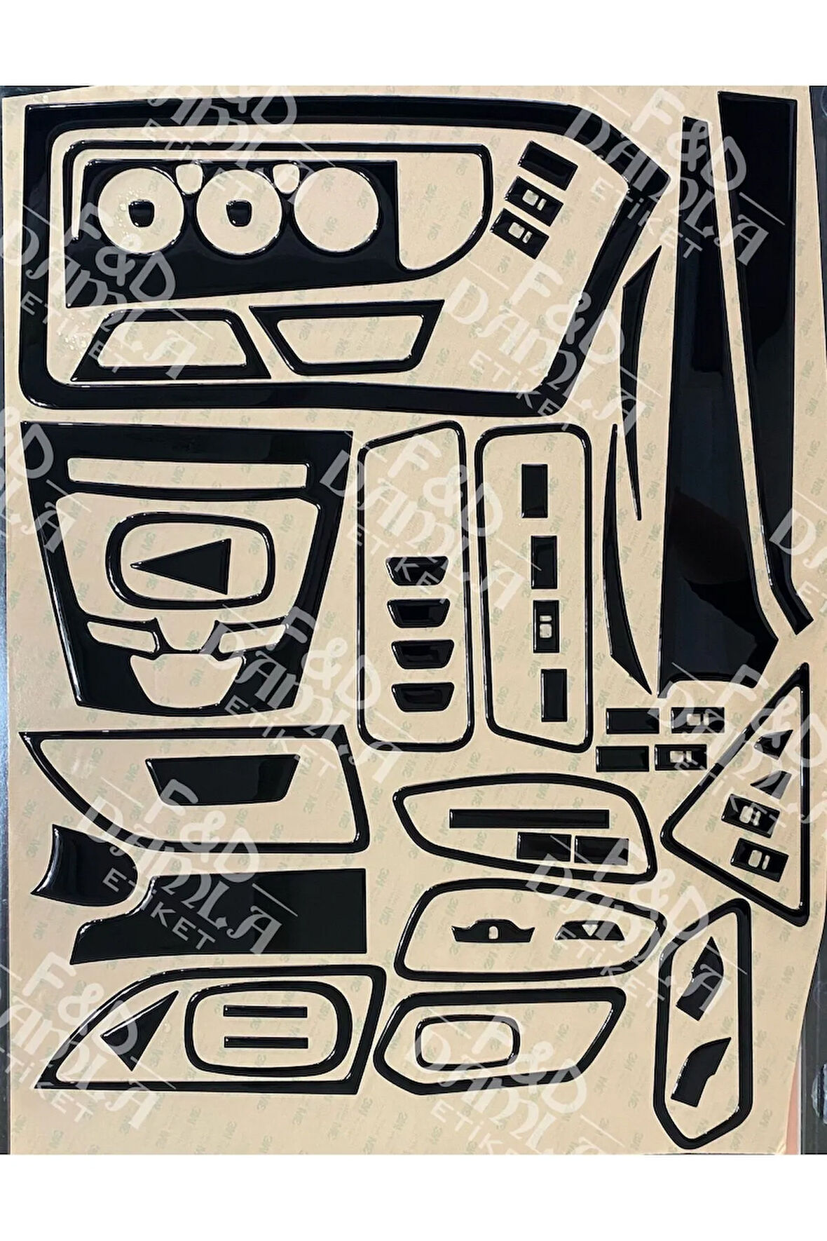 Ford Transit 2014 - 2019 Torpido, Konsol, Trim, Konsol Maun Kaplama Parlak Siyah Renk Full Set