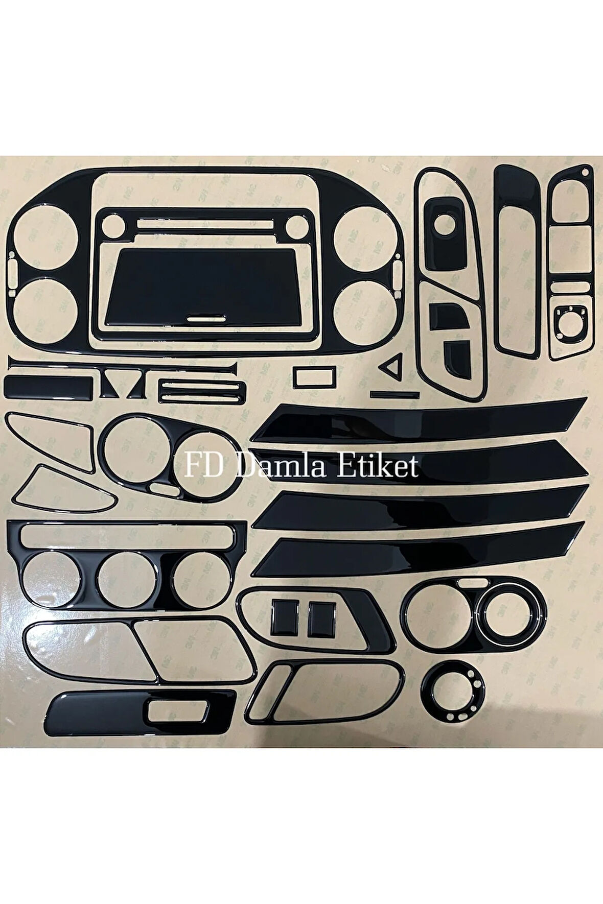 Volkswagen Tiguan 2007 - 2010 Torpido, Konsol, Trim, Göğüs Maun Kaplama  Siyah  Renk Özel Dizayn