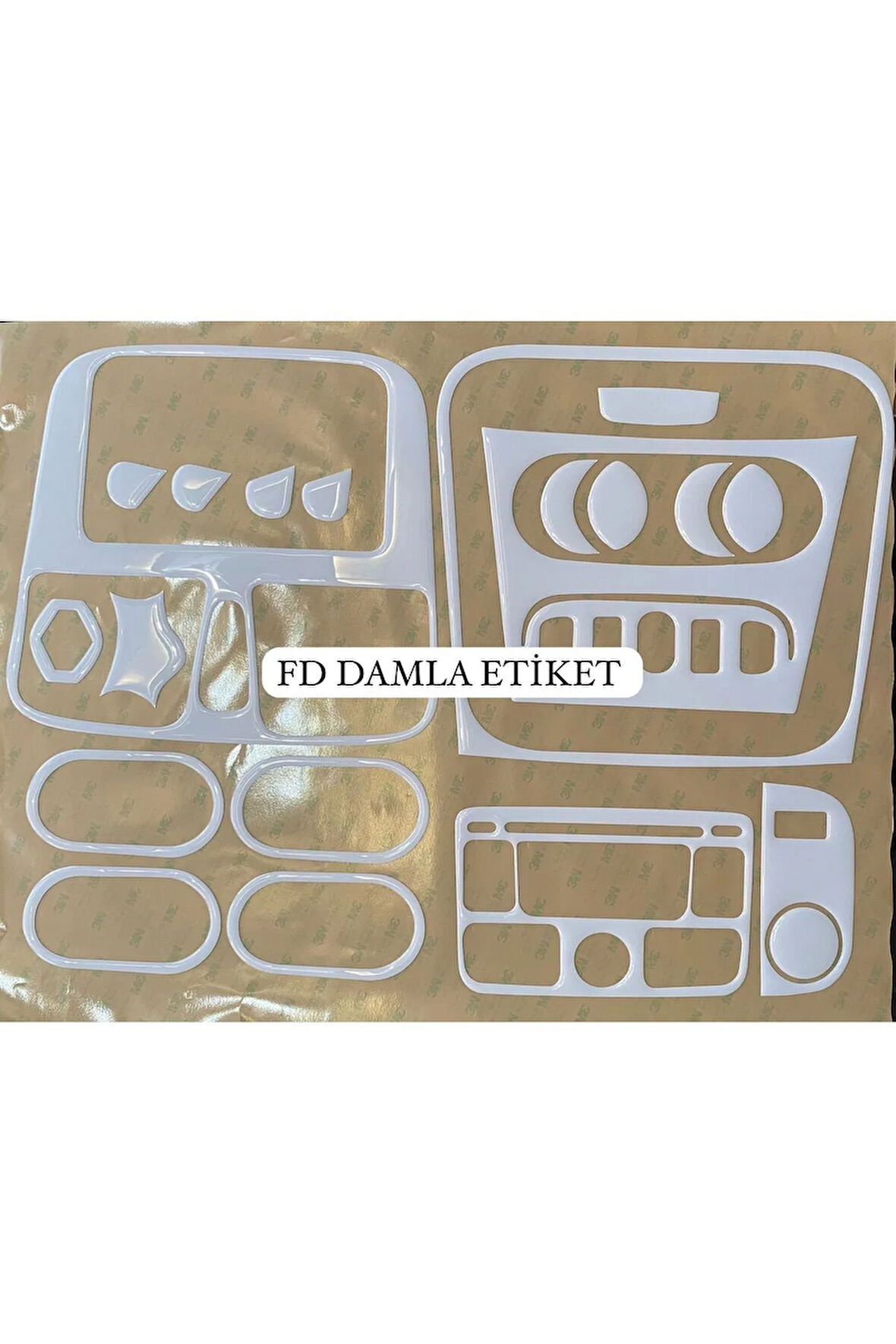 Renault Symbol 2012 - 2019 Torpido, Konsol, Trim, Göğüs Kaplama  Set Beyaz Renk Özel Dizayn