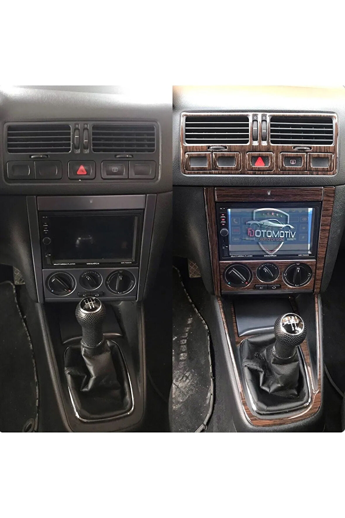 Volkswagen Bora Full Set  Torpido, Konsol, Trim, Göğüs Kaplama  Set Koyu Meşe Özel Renk Özel Dizayn