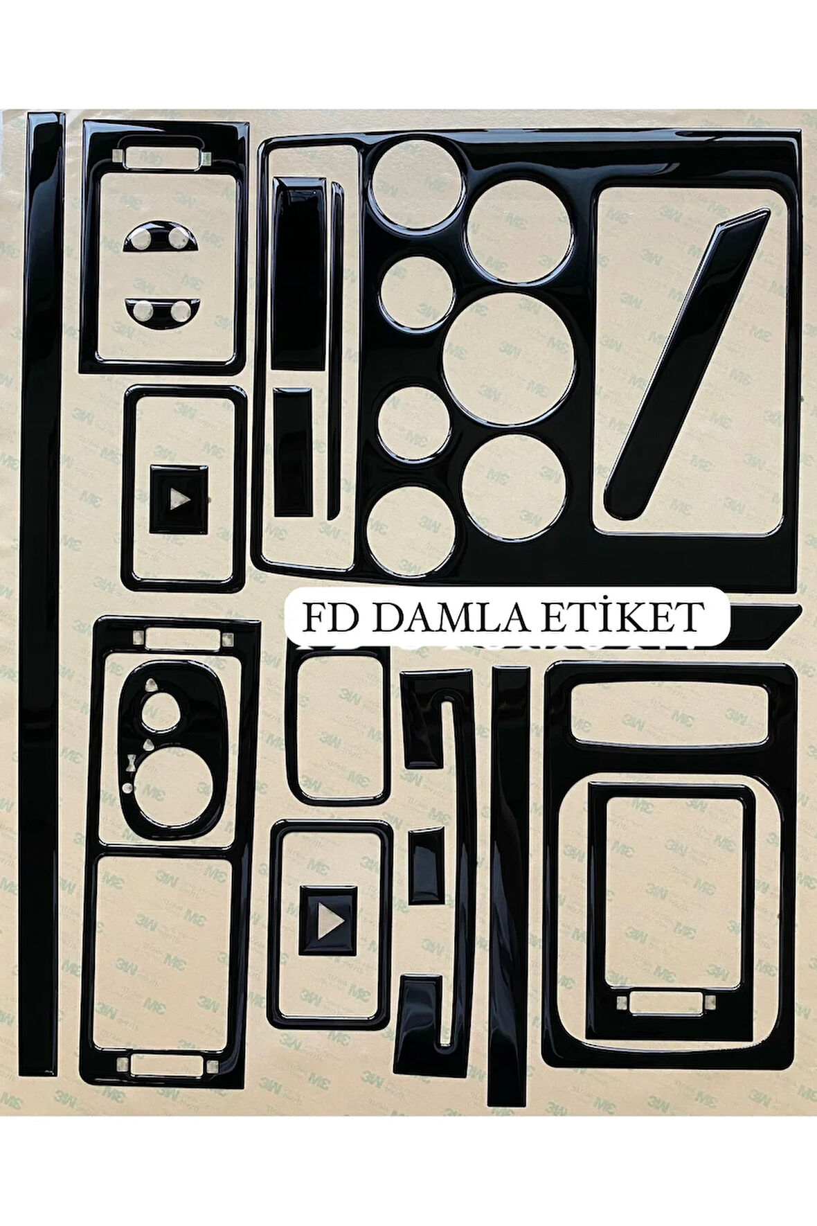 Ford Connect 2002 - 2006 Torpido, Konsol, Trim, Göğüs Kaplama  Set PianoBlack Renk Özel Dizayn