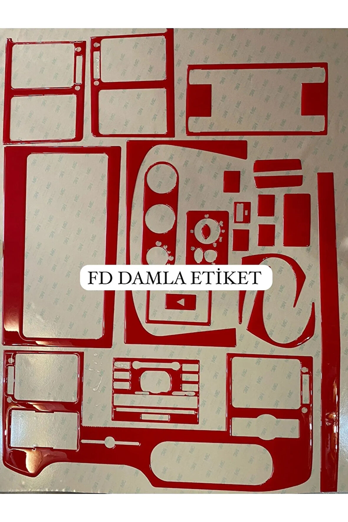 Ford Transit 2006 - 2013 Torpido, Konsol, Trim, Göğüs Kaplama  Set Kırmızı Renk Özel Dizayn