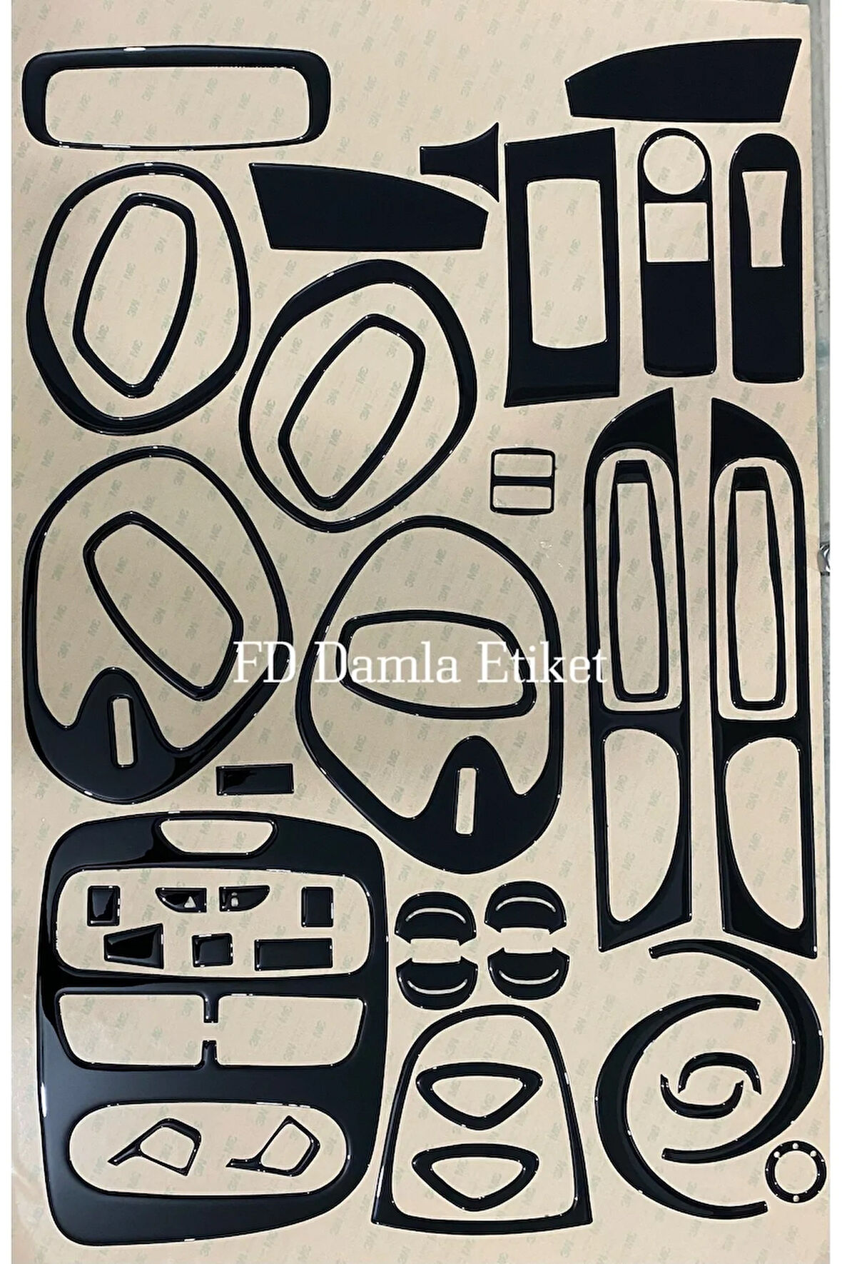 Renault Clio 4 Torpido, Konsol, Trim, Göğüs Maun Kaplama  Siyah  Renk Özel Dizayn