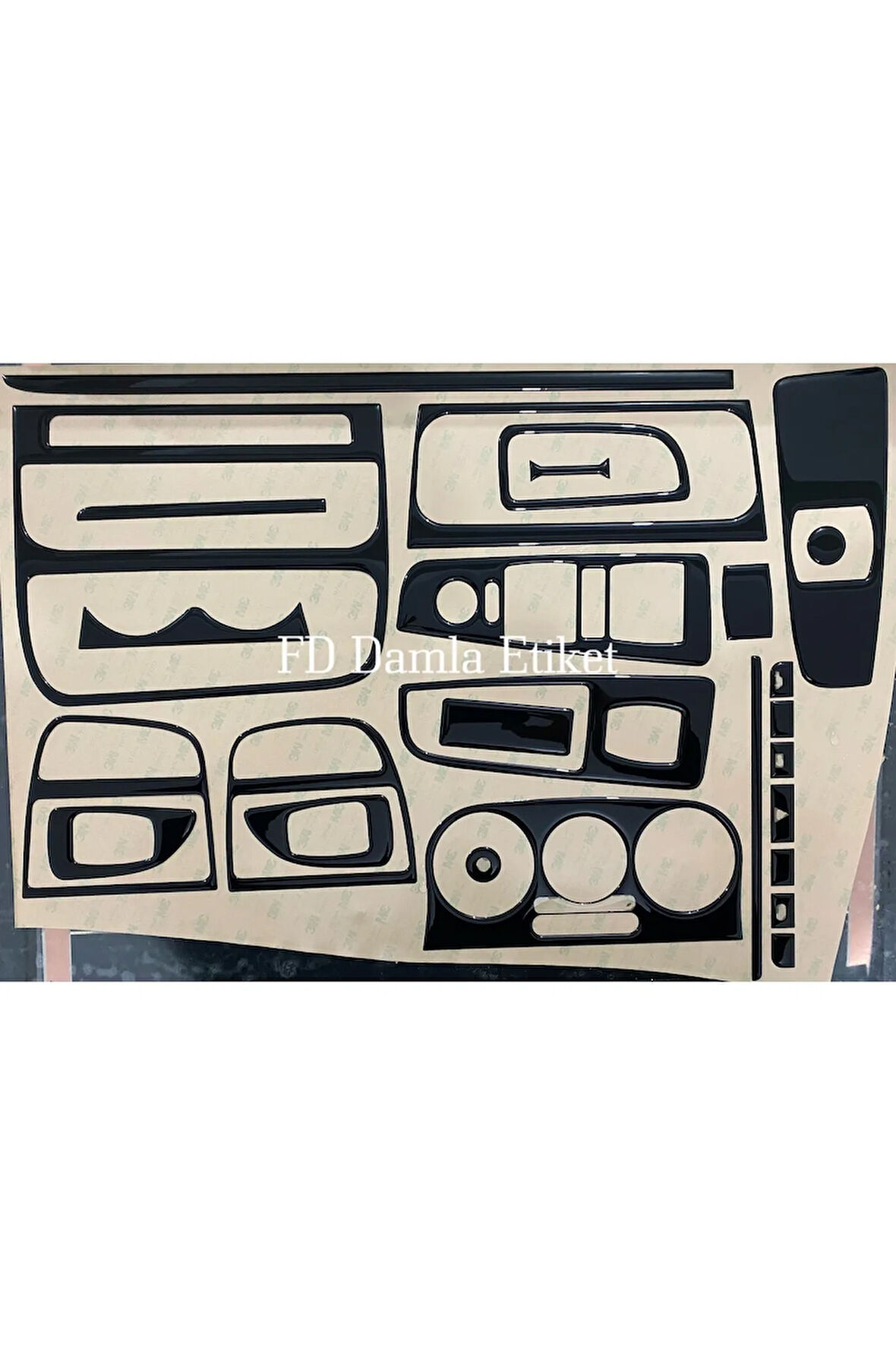 Fiat Linea Full Set  Torpido, Konsol, Trim, Göğüs Maun Kaplama  Siyah  Renk Özel Dizayn