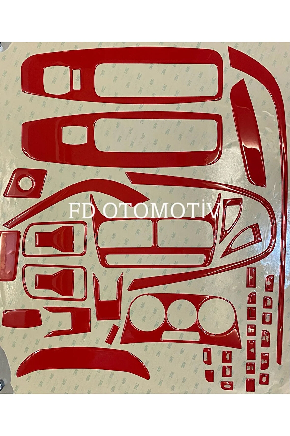 Fiat Doblo D3 Torpido, Konsol, Trim, Göğüs Maun Kaplama  Kırmızı Renk Özel Dizayn