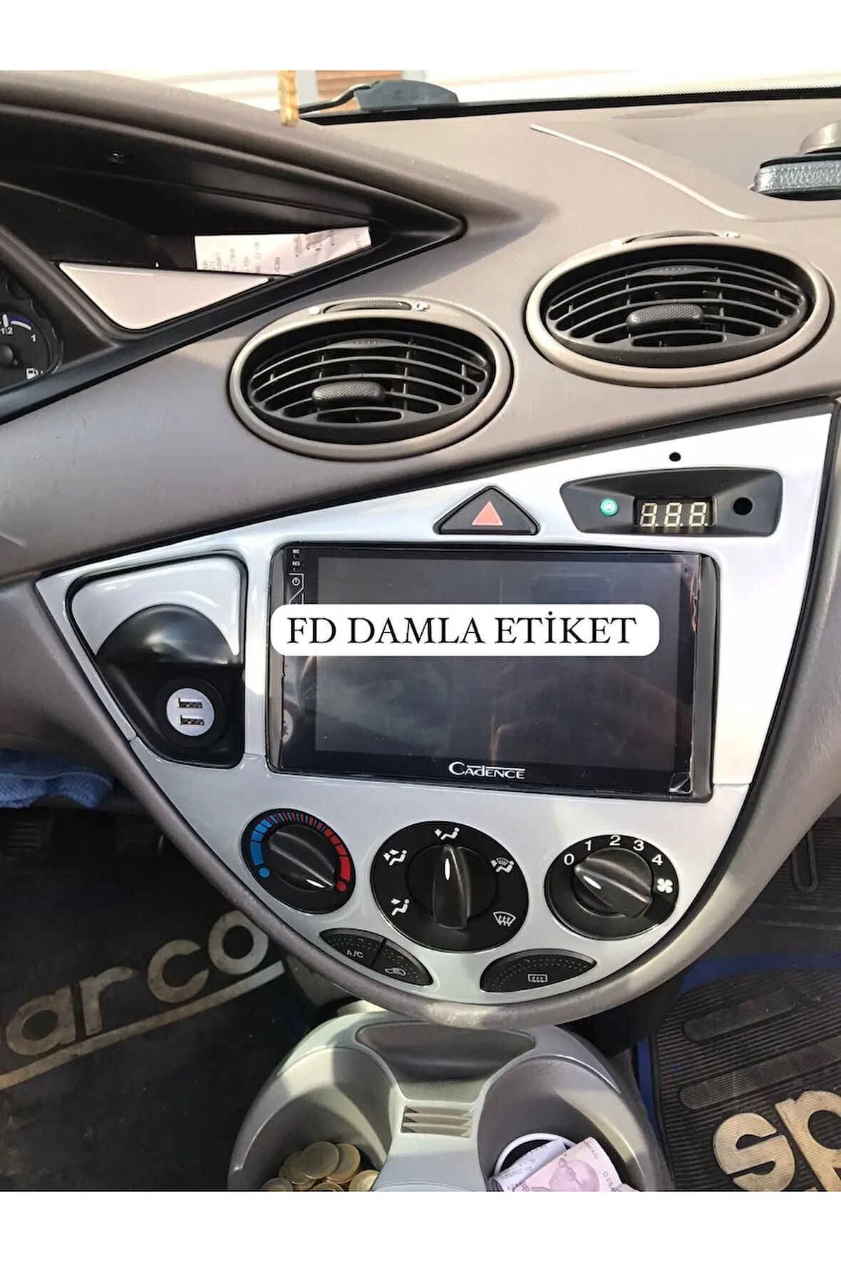 Ford Focus 1 Full Set  Torpido, Konsol, Trim, Göğüs Kaplama  Set Gümüş Gri Renk Özel Dizayn