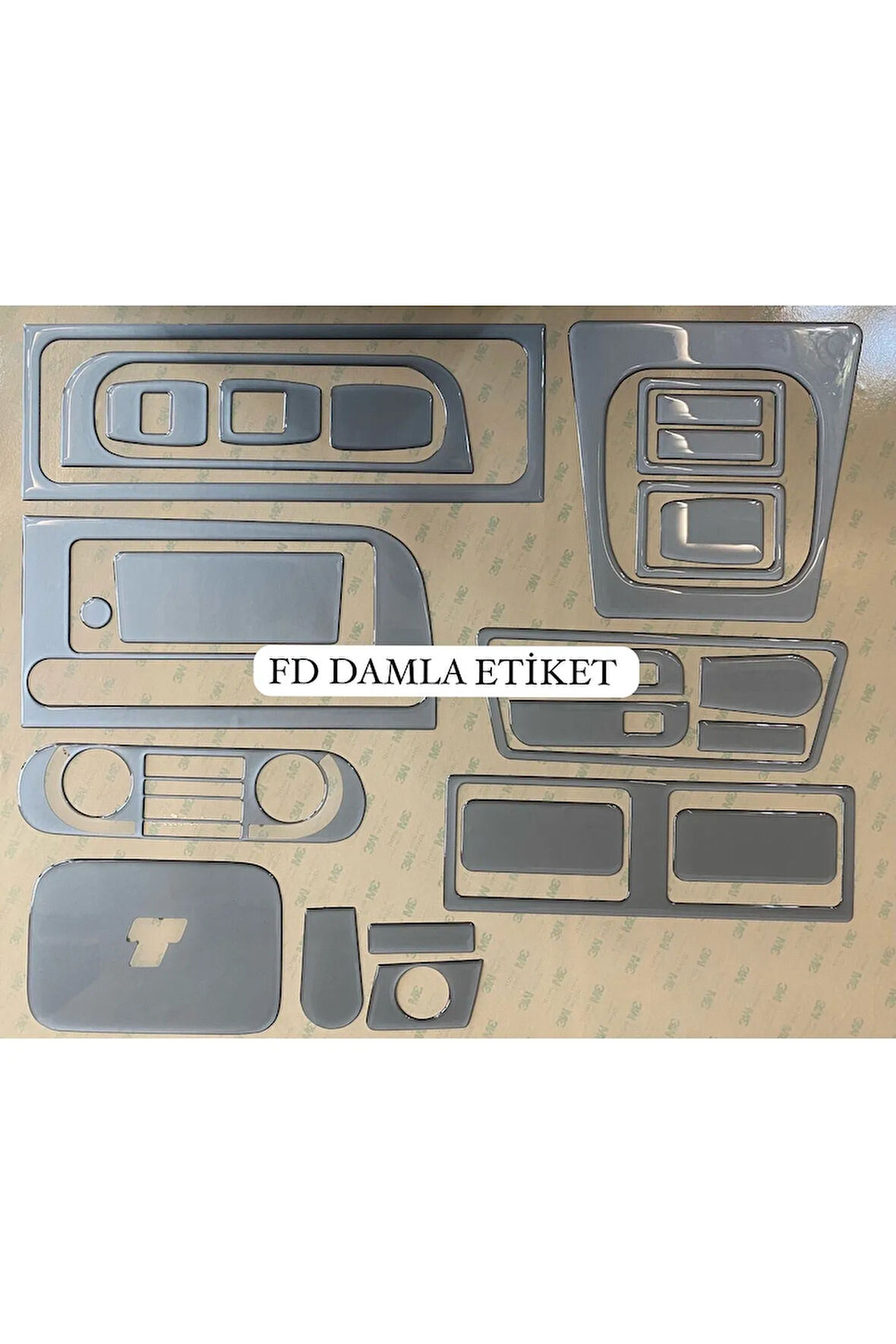 Tofaş Kartal Slx Fiat Full Set  Torpido, Konsol, Trim, Göğüs Kaplama  Set Gümüş Gri Renk Özel Dizayn