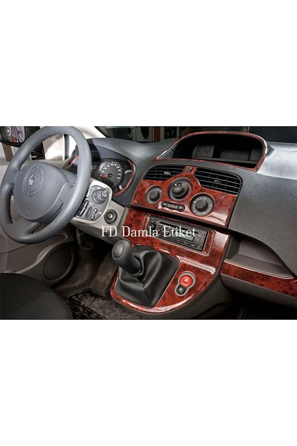 Renault Kango 2009 - 2016 Torpido, Konsol, Trim, Göğüs Maun Kaplama  Maun Renk  gÖzel Dizayn