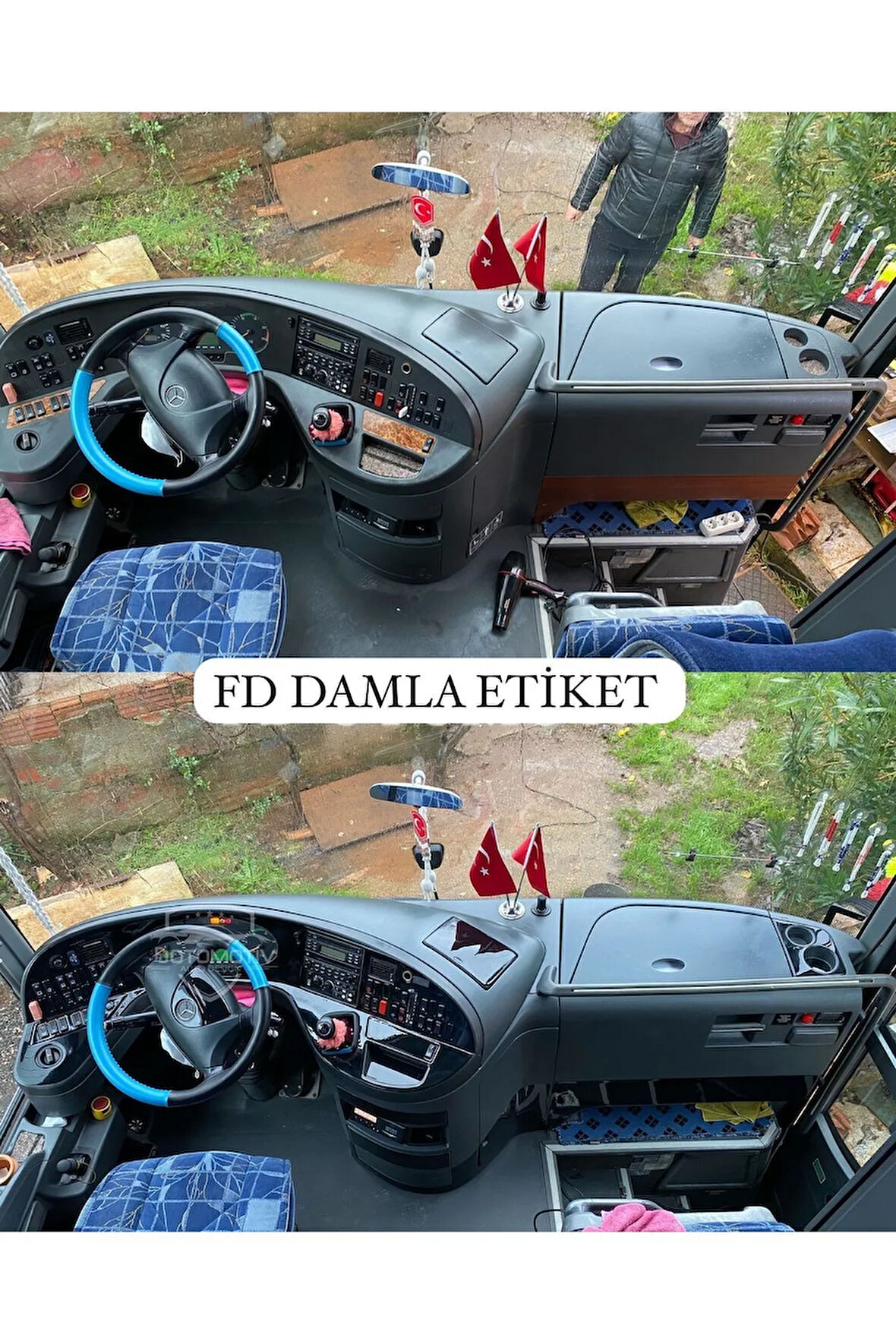 Mercedes Travego Full Set  Torpido, Konsol, Trim, Göğüs Kaplama  Set Piano Black Renk Özel Dizayn