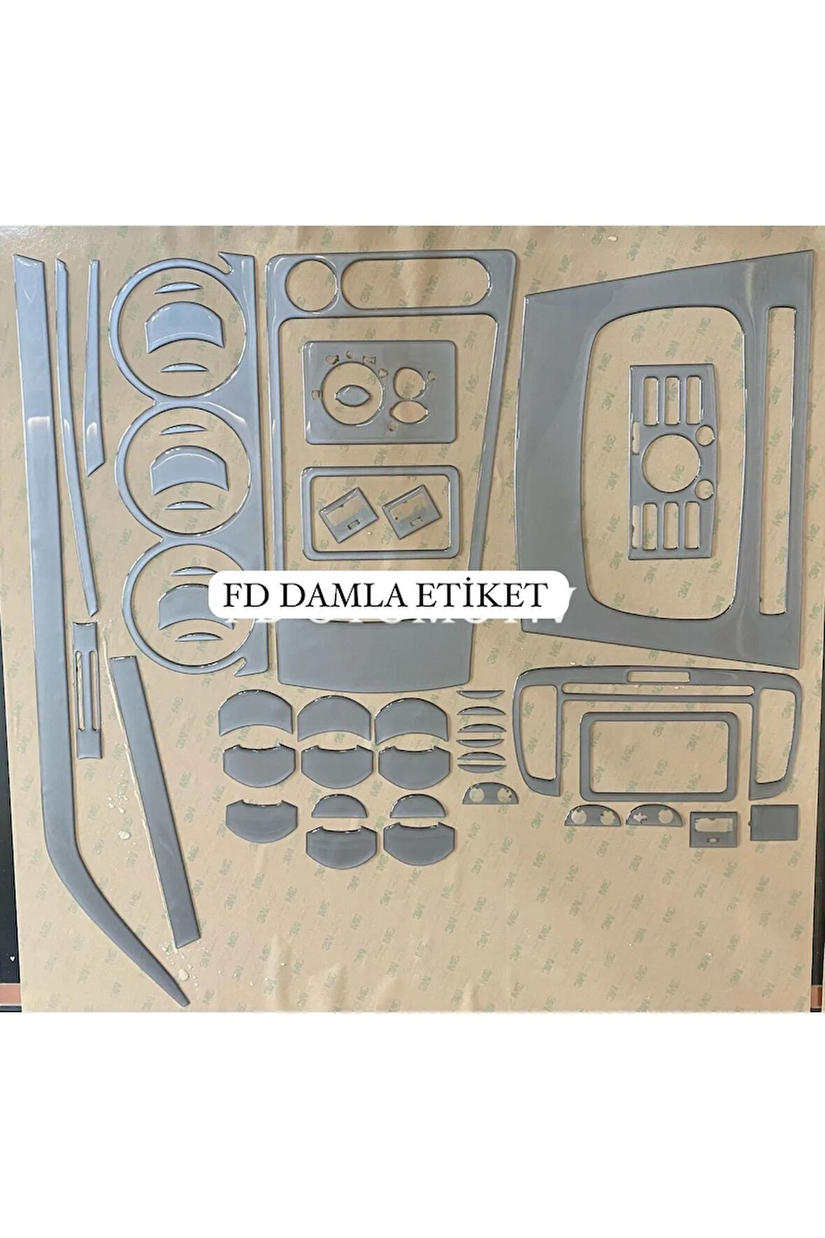 Ford Connect 2009 - 2014 Torpido, Konsol, Trim, Göğüs Kaplama  Set Gümüş Gri Renk Özel Dizayn