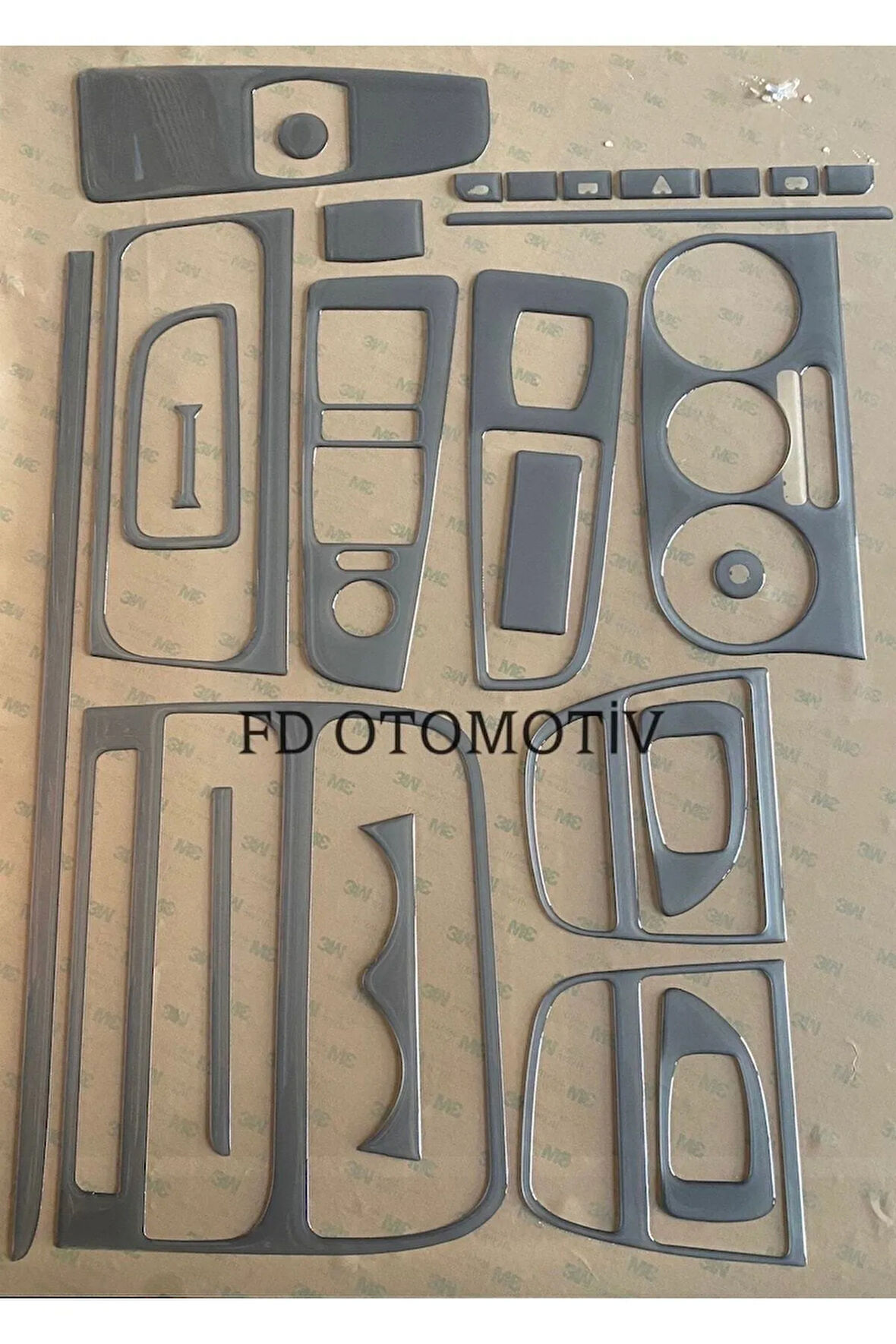 Fiat Linea Full Set  Torpido, Konsol, Trim, Göğüs Kaplama  Set Gümüş Gri Renk Özel Dizayn