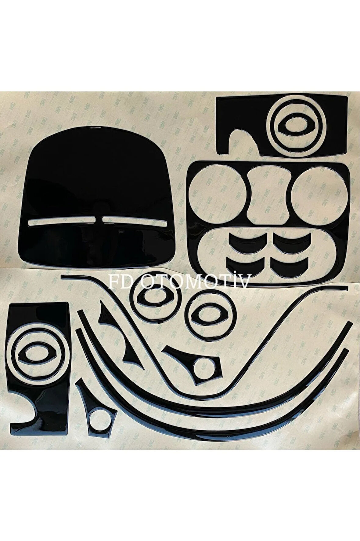 Fiat Doblo 2001-2012 D1 D2 Torpido, Konsol, Trim, Göğüs Kaplama  Set Piano Black Renk Özel Dizayn
