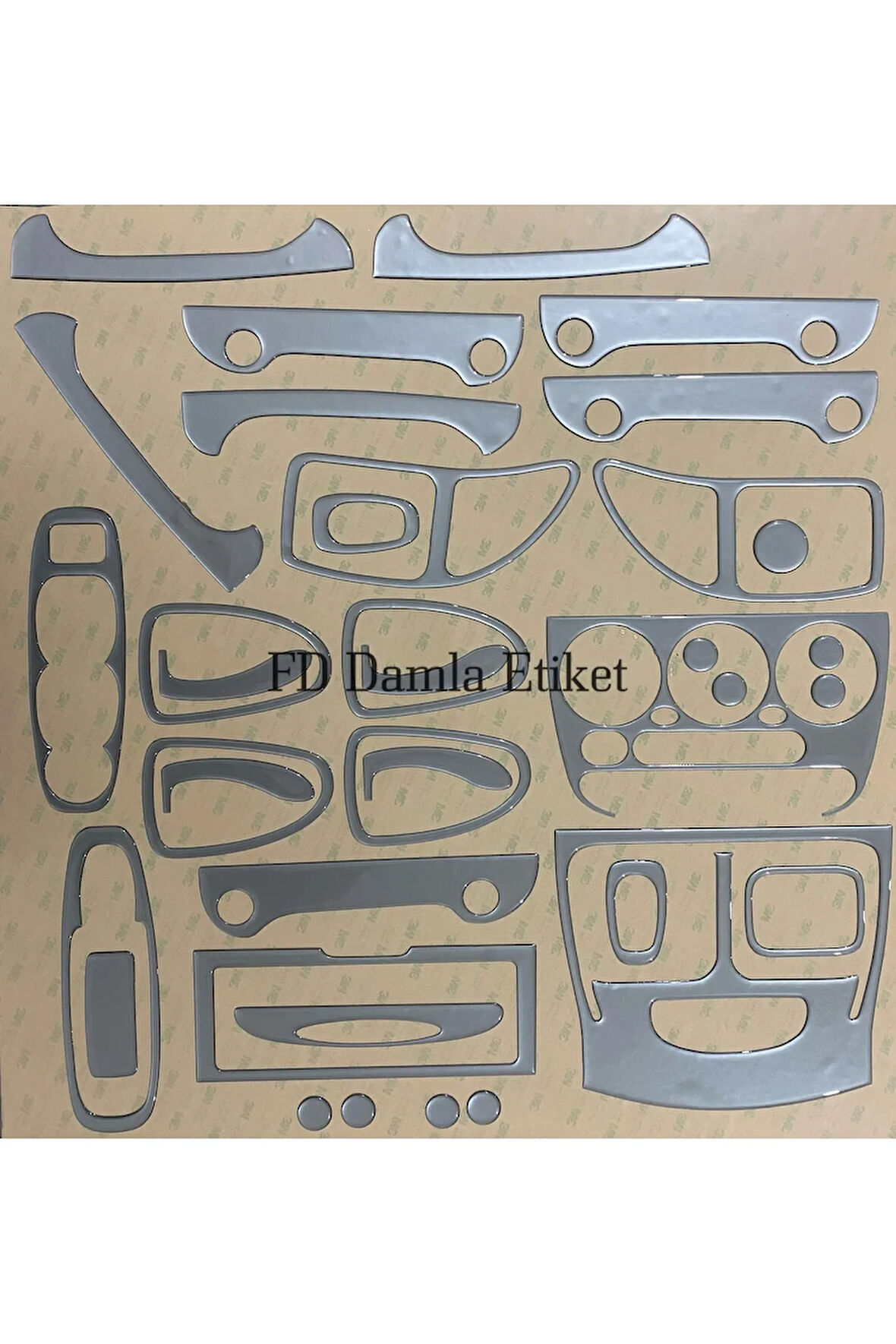 Hyundai Accent Admira 2001 - 2005 Torpido, Konsol, Trim, Göğüs Maun Kaplama Gümüş Gri Renk