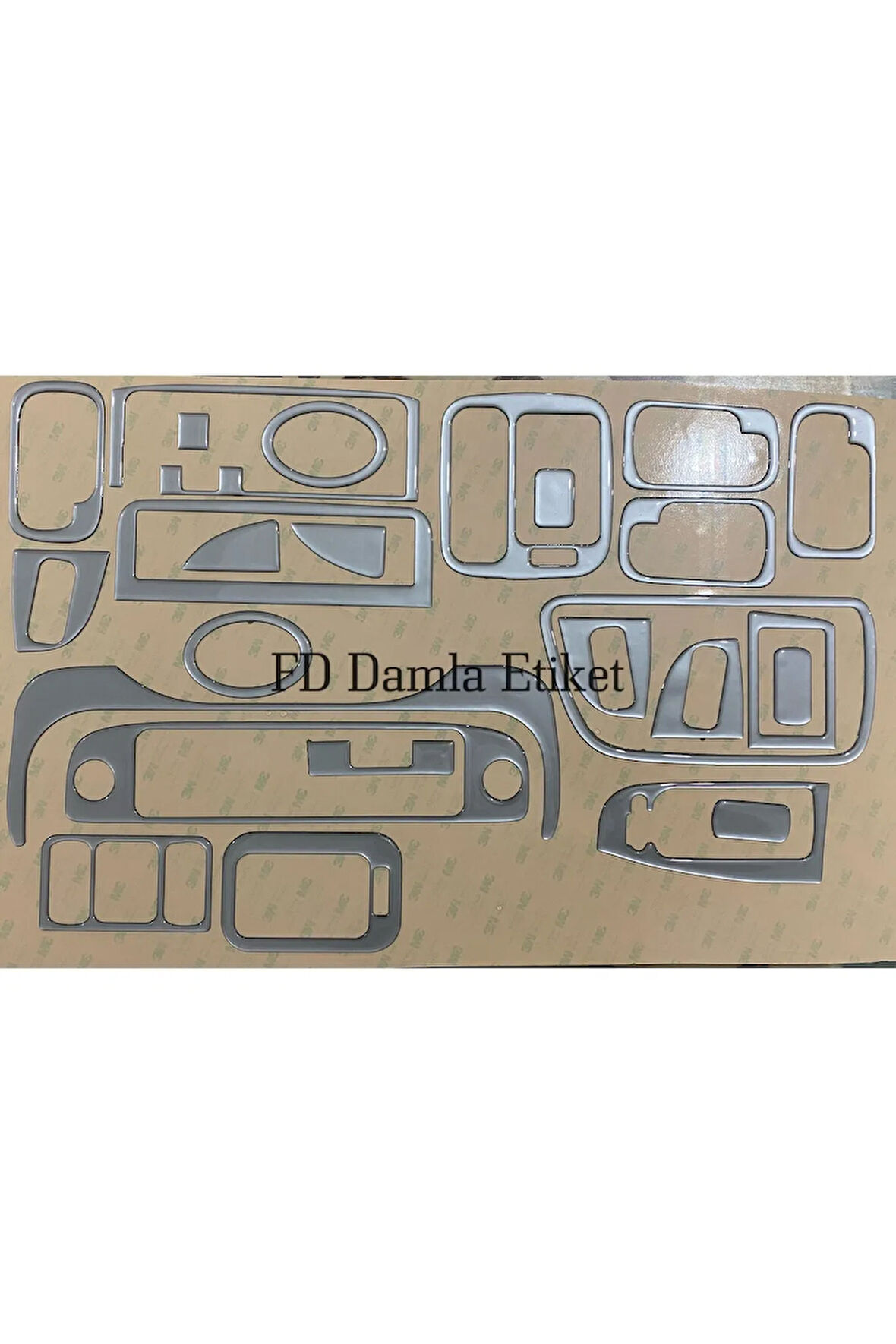 Honda Civic IES 1995 - 2001 Torpido, Konsol, Trim, Göğüs Maun Kaplama Gümüş Gri Renk