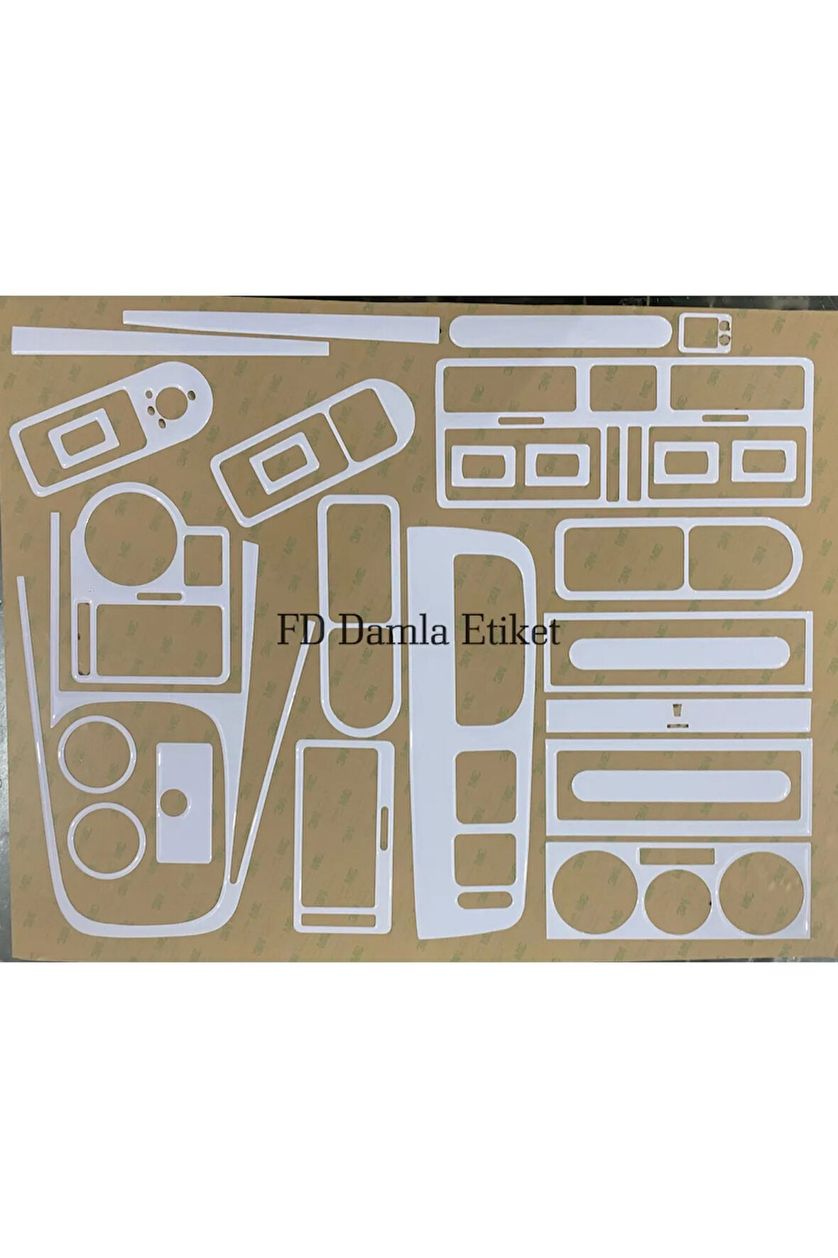 Volkswagen Bora Torpido, Konsol, Trim, Göğüs Maun Kaplama Beyaz Renk