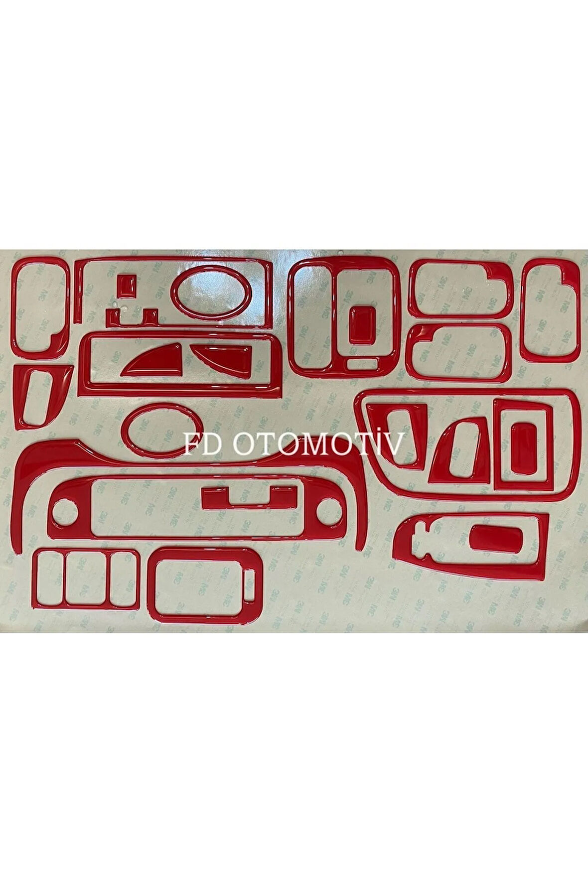 Honda Civic Les 1995 - 2001 Torpido, Konsol, Trim, Göğüs Kaplama Seti Kırmızı Renk