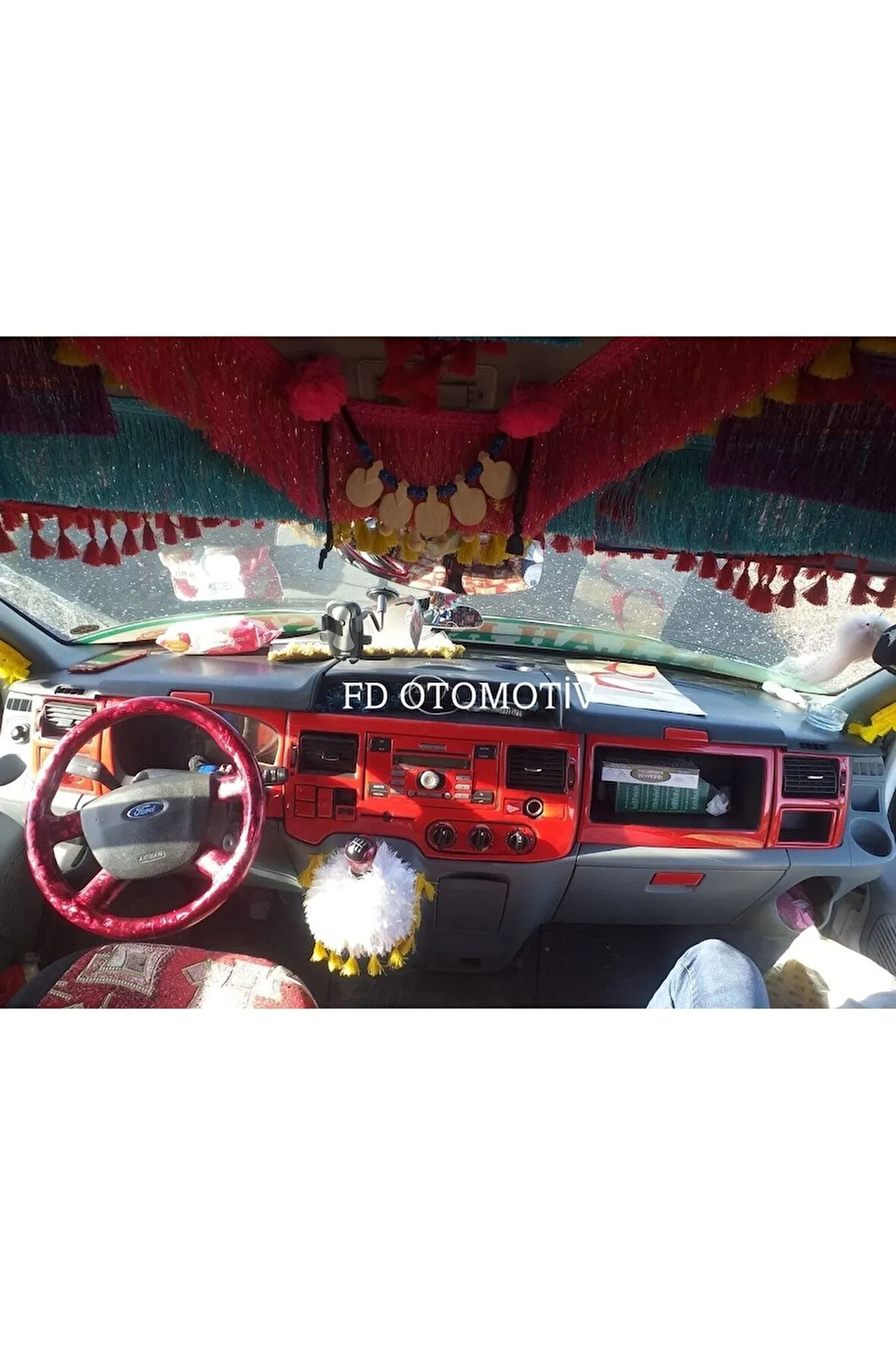 Ford Transit 2006-2013 Jumbo Torpido, Konsol, Trim, Göğüs Kaplama Seti Kırmızı Renk