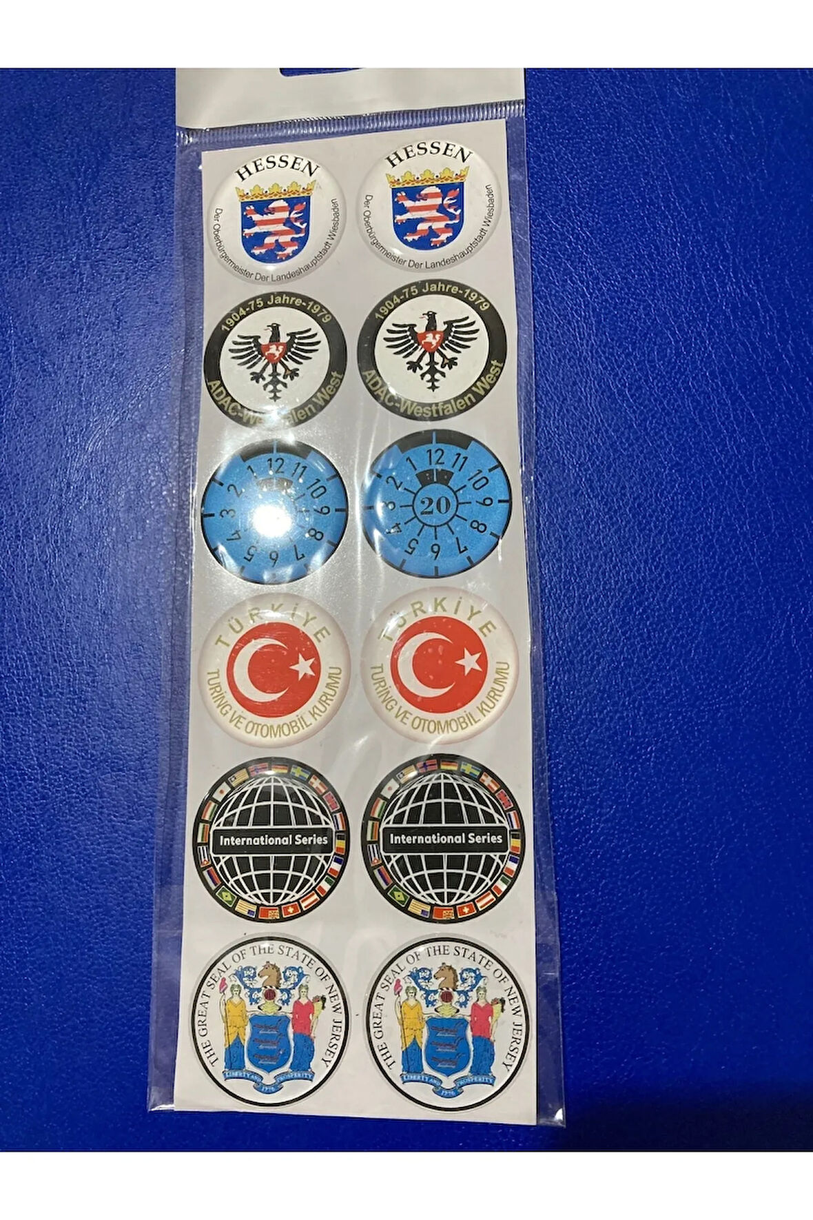 Plaka Damla Etiket Pulu Plaka Pulu Plaka Pul Sticker 12'li Damla Plaka Pul Set Hessen