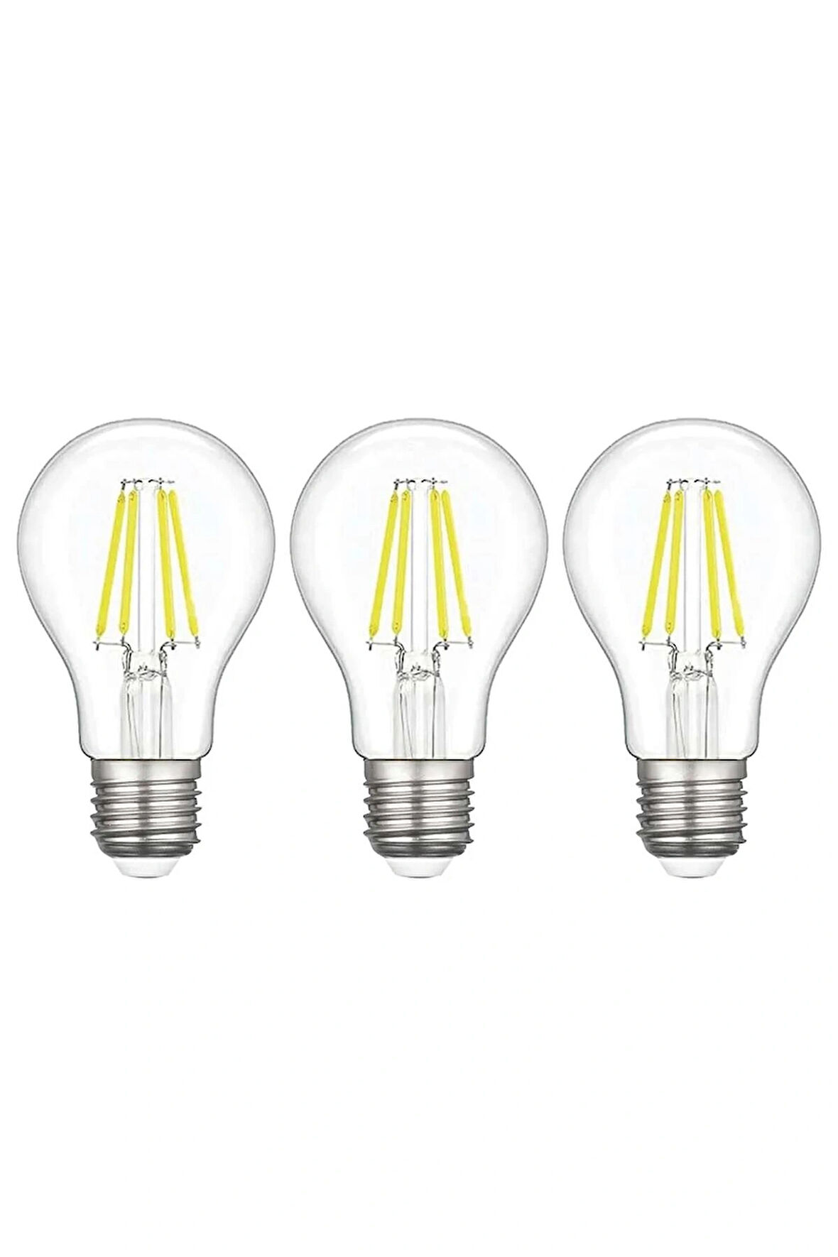3 Adet LED Ampul 6500K E27 ( Beyaz ) ( A60 )
