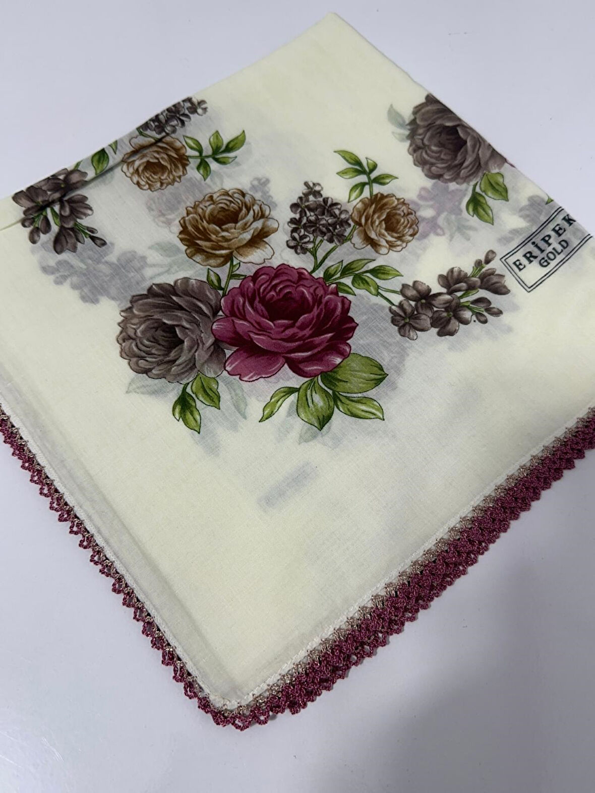Eripek Oyalı Pamuk Yazma - 90 x 90