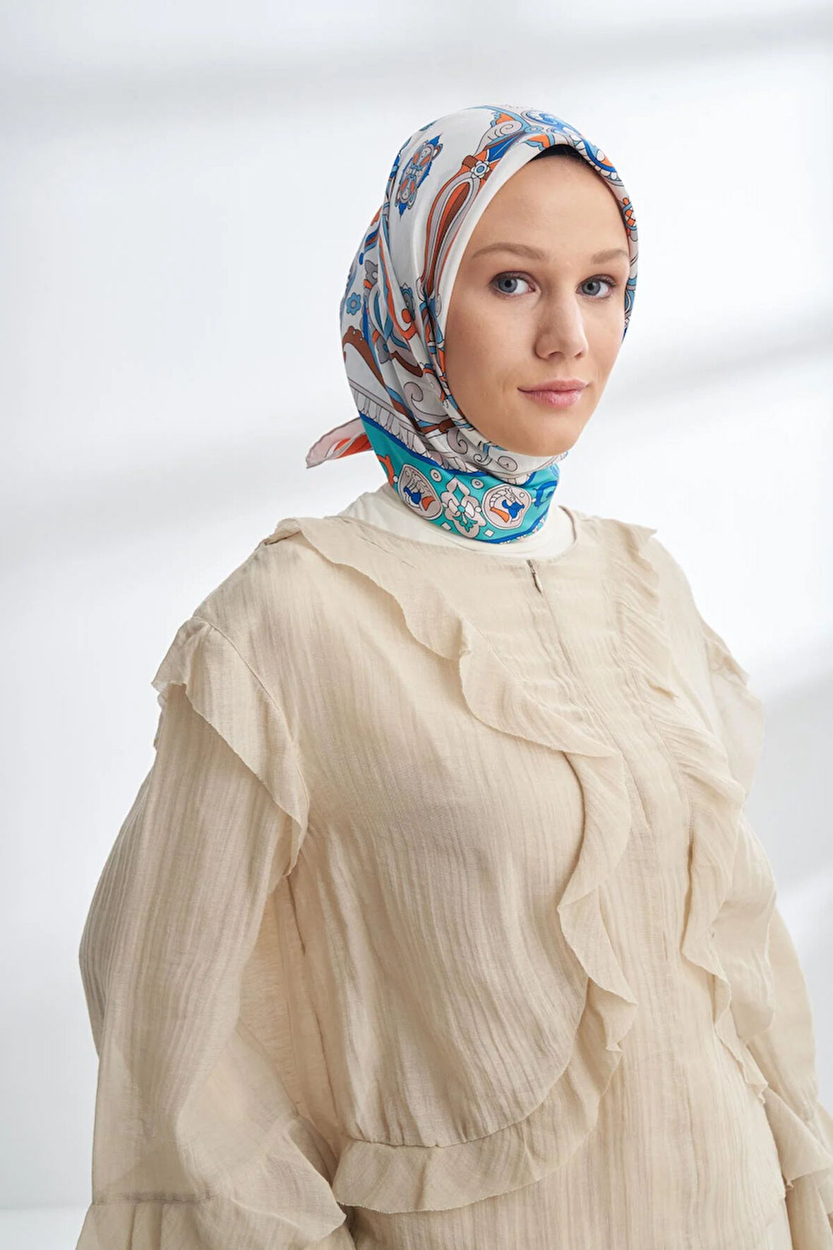 PREMIUM COLLECTION CROWN DESEN TWILL İPEK EŞARP - 4321-192