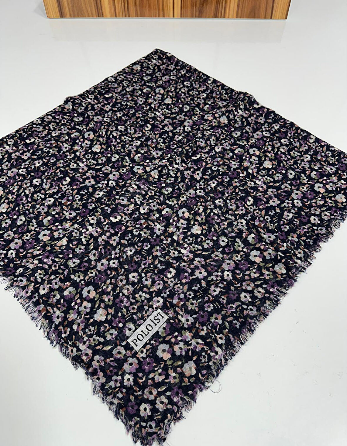 Desenli Flamalı Keten Eşarp- 05652