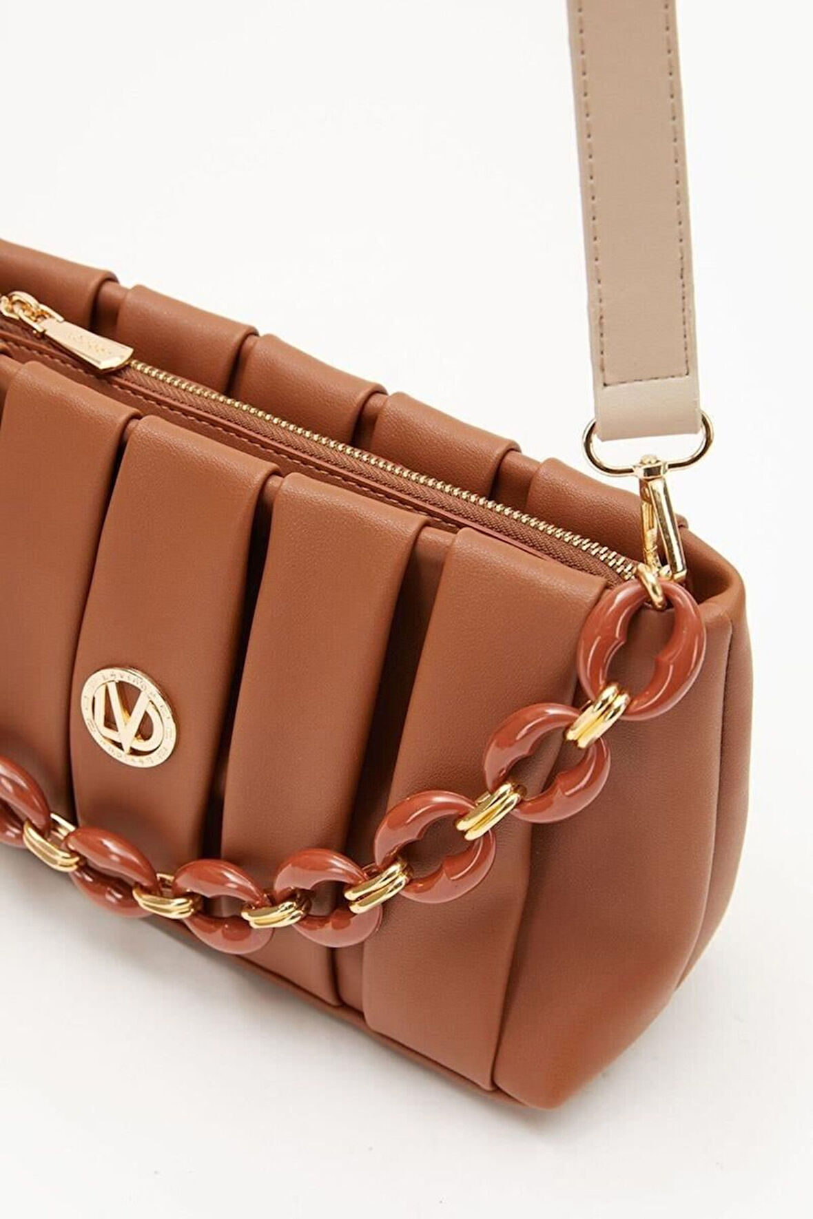 Taba Renkli Zincir Detaylı El Çantası 930127