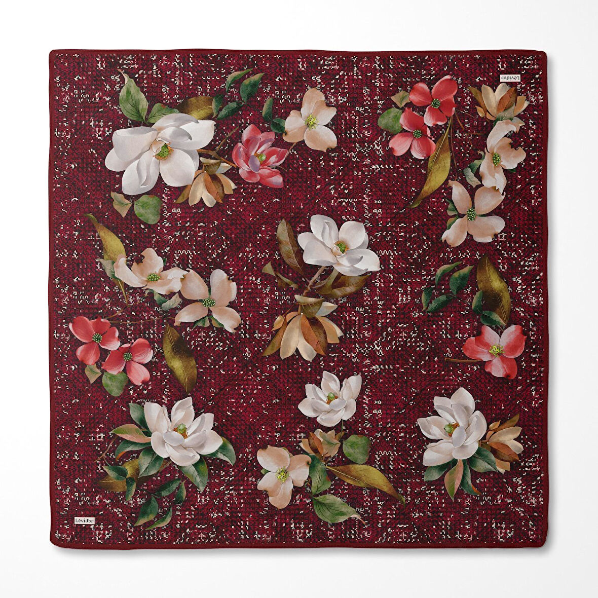 Çiçek Desenli Twill İpek Eşarp-0942