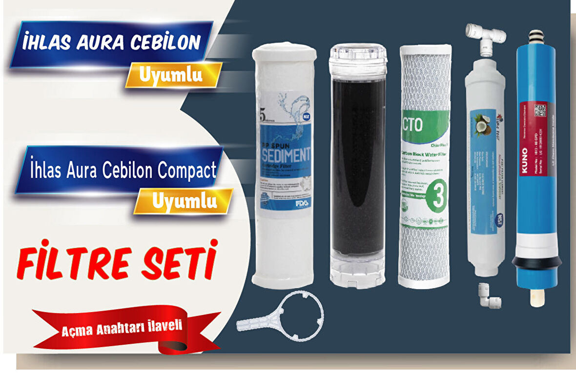 İhlas Aura Cebilon ve Aura Cebilon Compactı Uyumlu Filtre  Seti LG  Membranlı