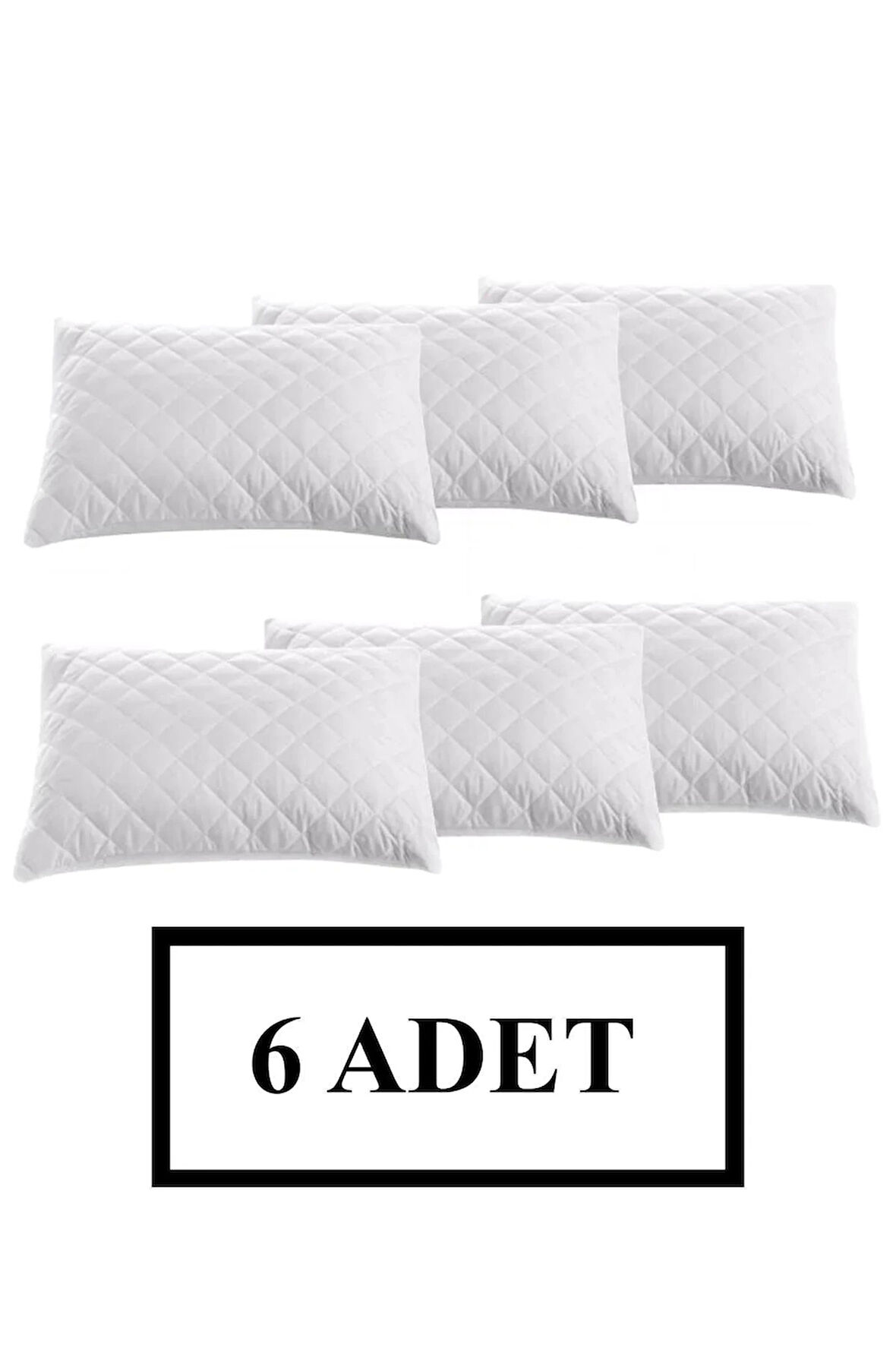 6'lı Kapitoneli Fermuarlı Yastık Alezi 50x70 Cm - Yastık Koruyucu Kılıf