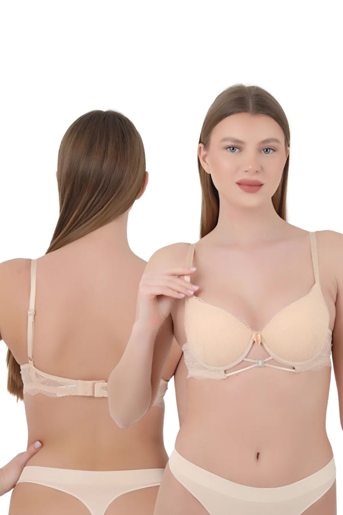 Kadın Sütyen Light B Cup - Balenli Dolgulu Dantelli