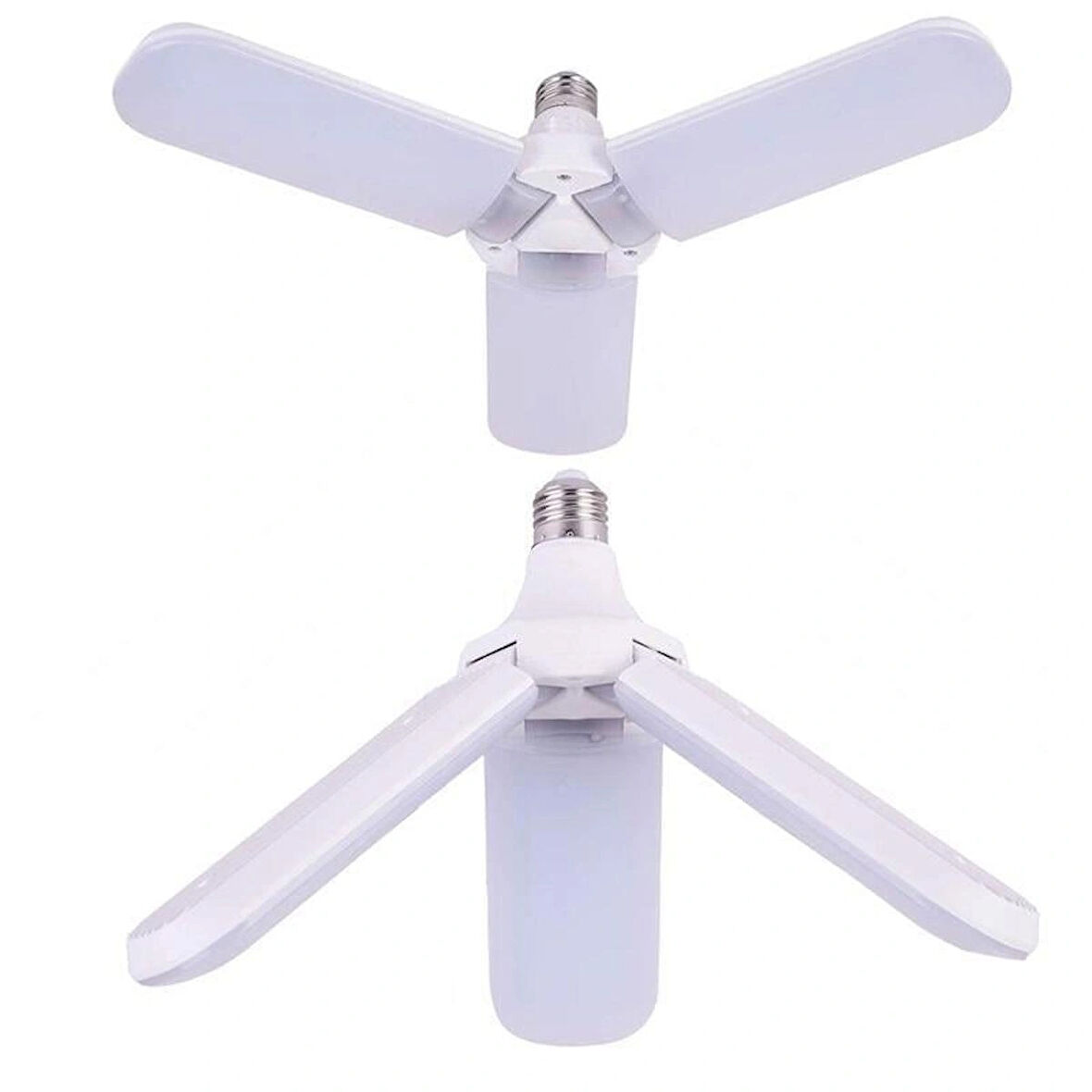  3 Kollu 3+1  Pervane Şeklinde Katlanabilir Açısı Ayarlanabilir 40 Wat Beyaz Led Ampul E-27 Duy 