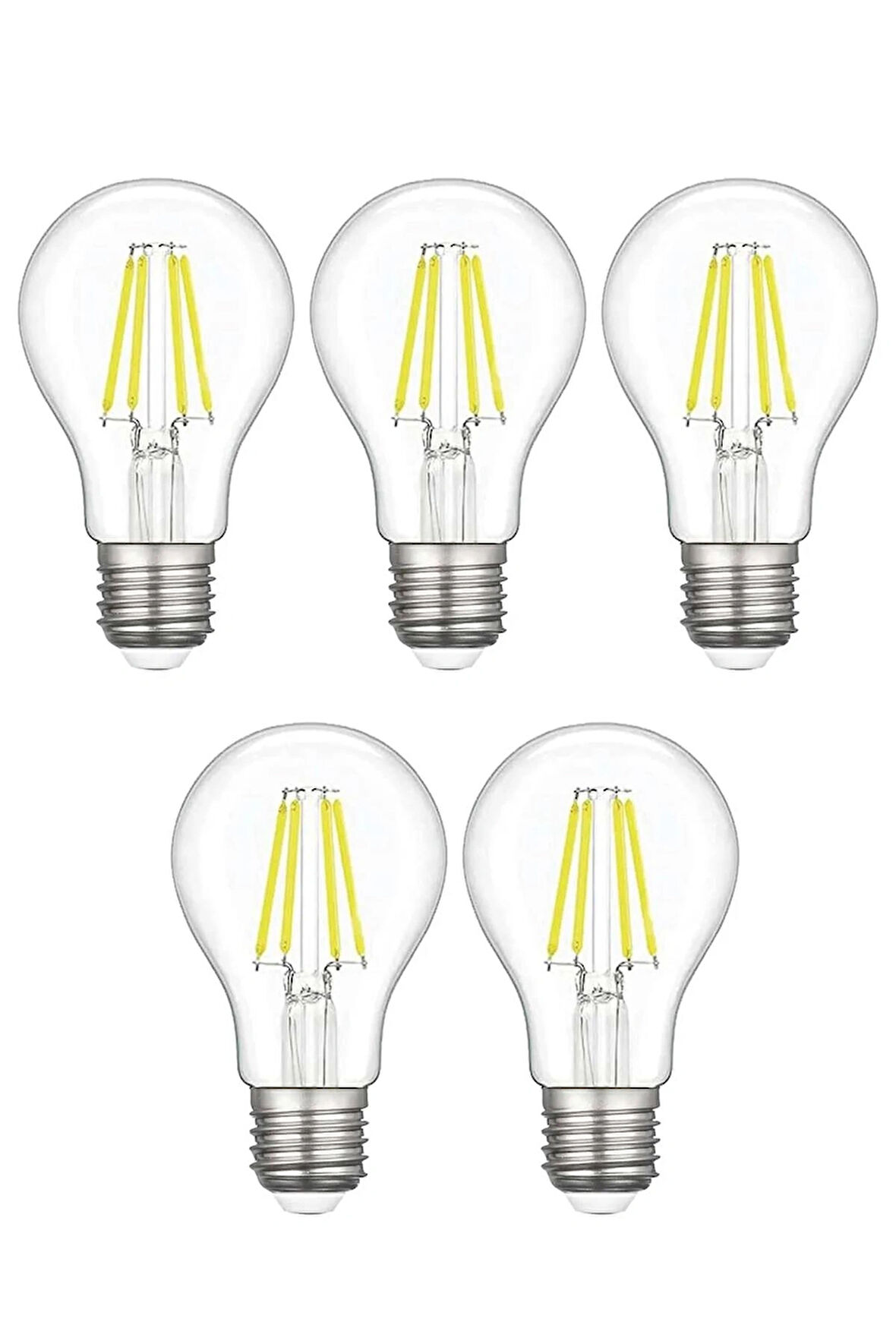 5 Adet LED Ampul 6500K E27 ( Beyaz ) ( A60 )