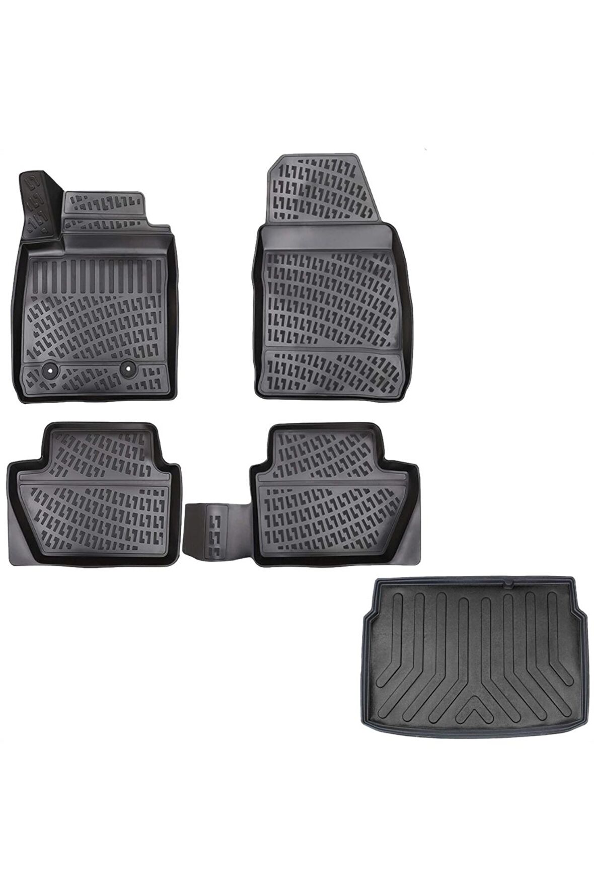 Ford Ecosport 3D Havuzlu Paspas + 3D Bagaj Havuzu Paspası Üst Kısıma Uyumlu 2017 Sonrası - Friemats
