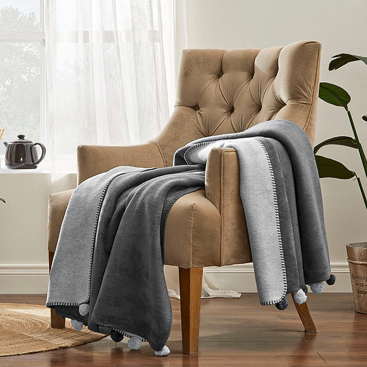 PONPONLU PAMUK BATTANİYE ÇİFT KİŞİLİK 200X220 ZINN WİNDGLOCKEN