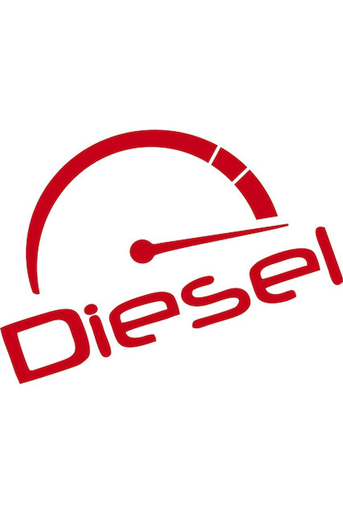 2 Adet Diesel Depo Kapağı Sticker Çıkartma 10cmx7cm Kırmızı