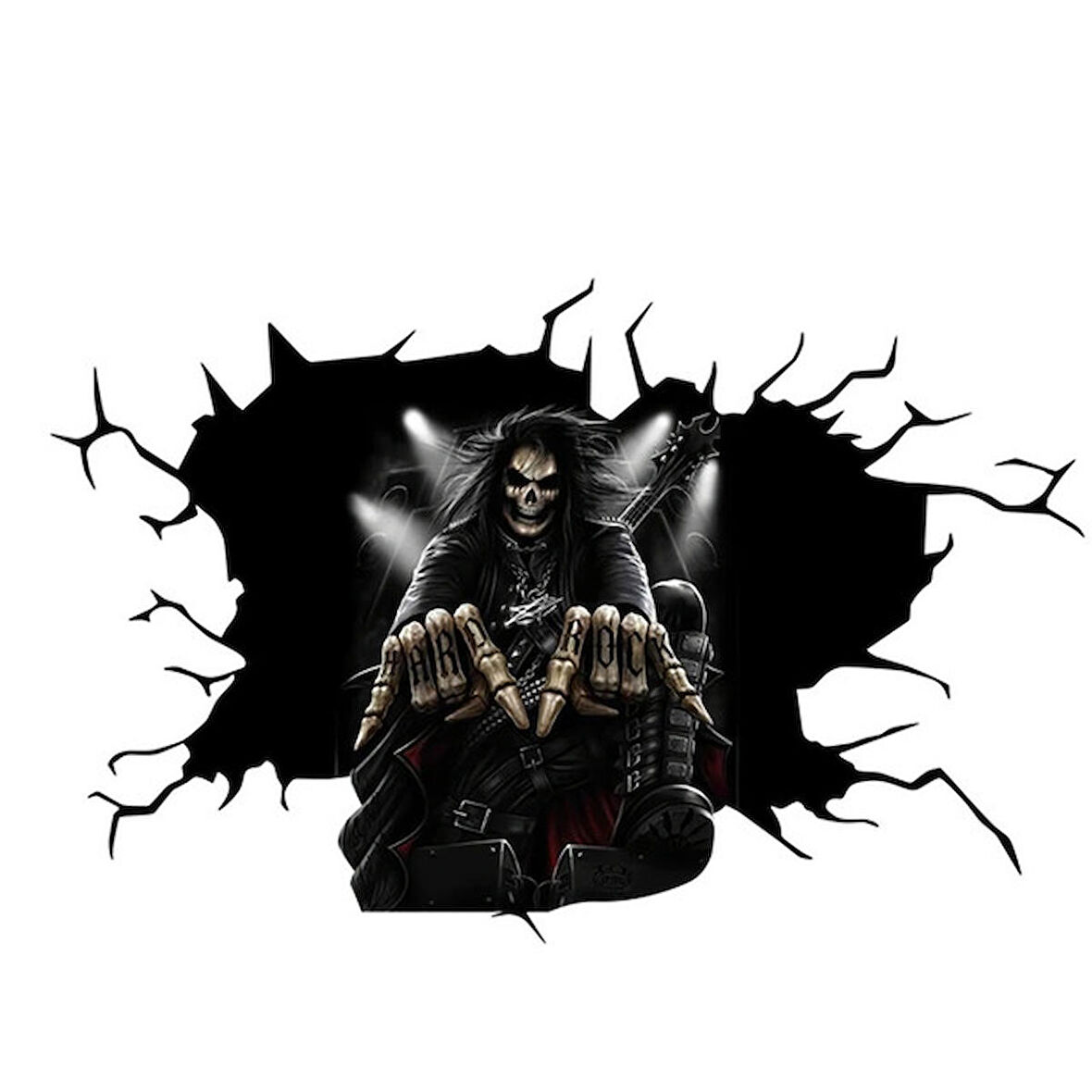 Hard Rock Araba Sticker Yapıştırması Renkli 17 Cm Etiket