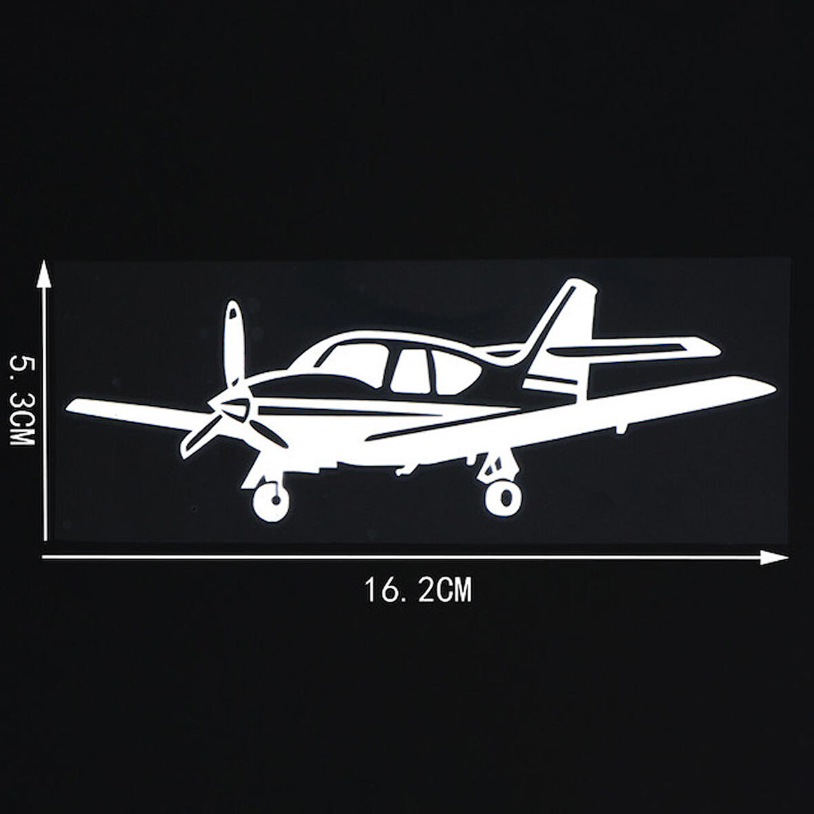 Pervaneli Tek Motorlu Uçak Sticker Yapıştırması 16CM beyaz