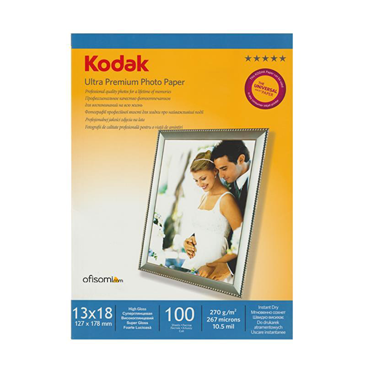 Kodak Ultra Premium Glossy,Parlak 13x18 270Gr/m² Fotoğraf Kağıdı 100 Yaprak