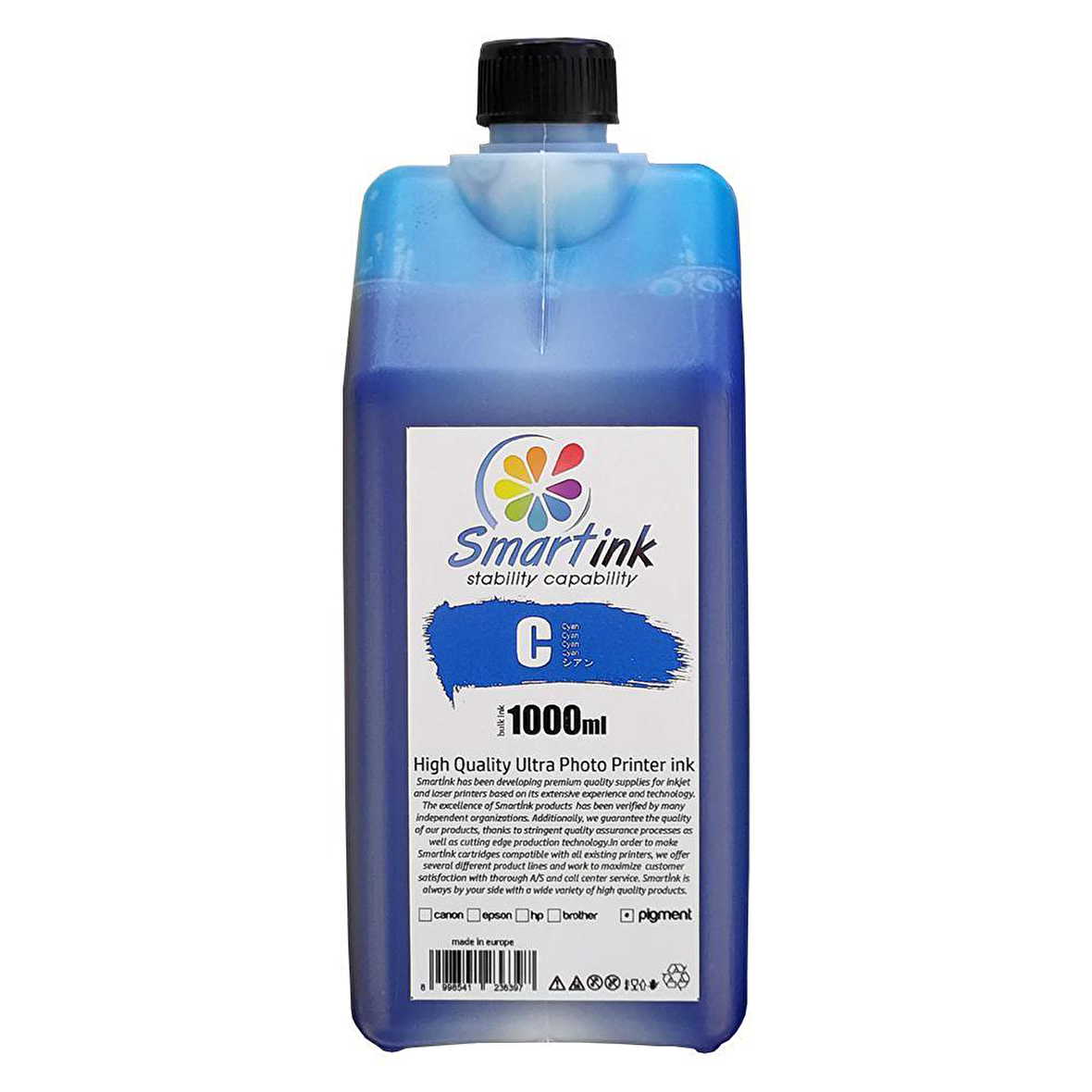 Smartink Epson Muadil 1000ml Mavi Pigment Mürekkep