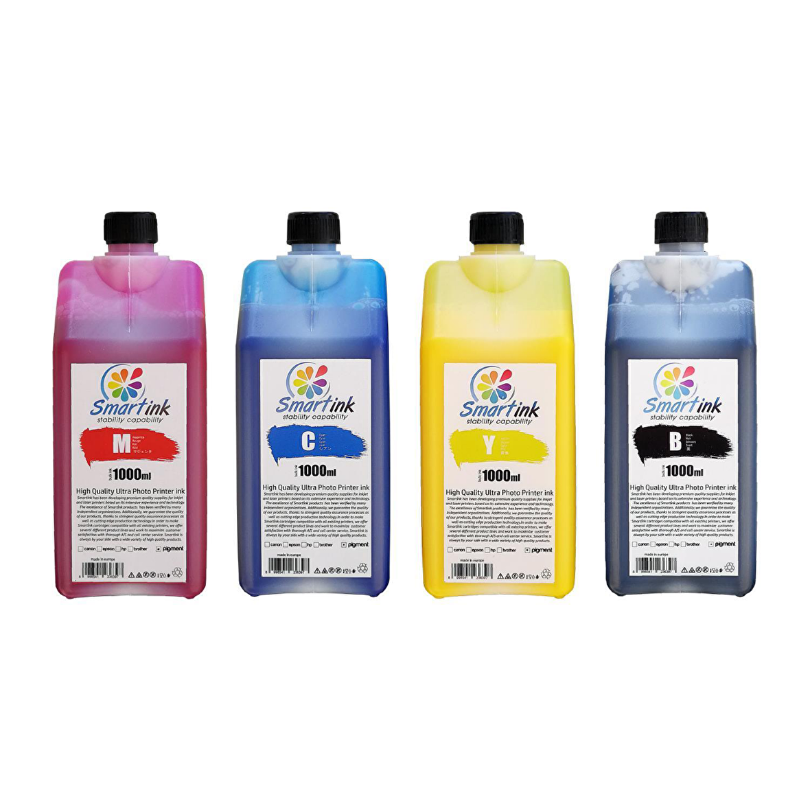 Smartink Canon 1000ml 4 Renk Mürekkep Seti