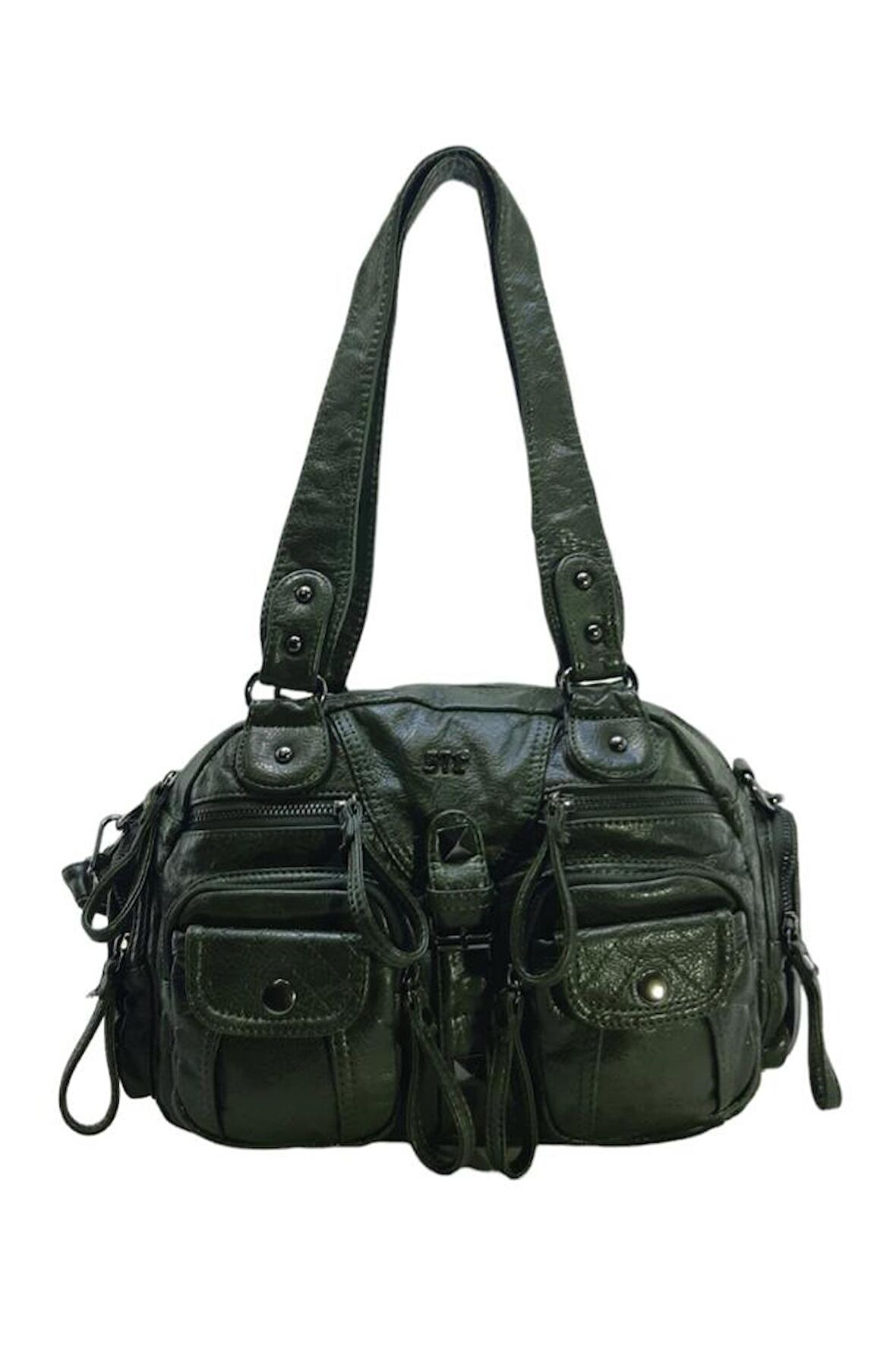 Y.S.Deri Kadın Omuz Çantası Vegan Deri Çok Cepli Çapraz Askılı Kadın Çantası 30 Cm