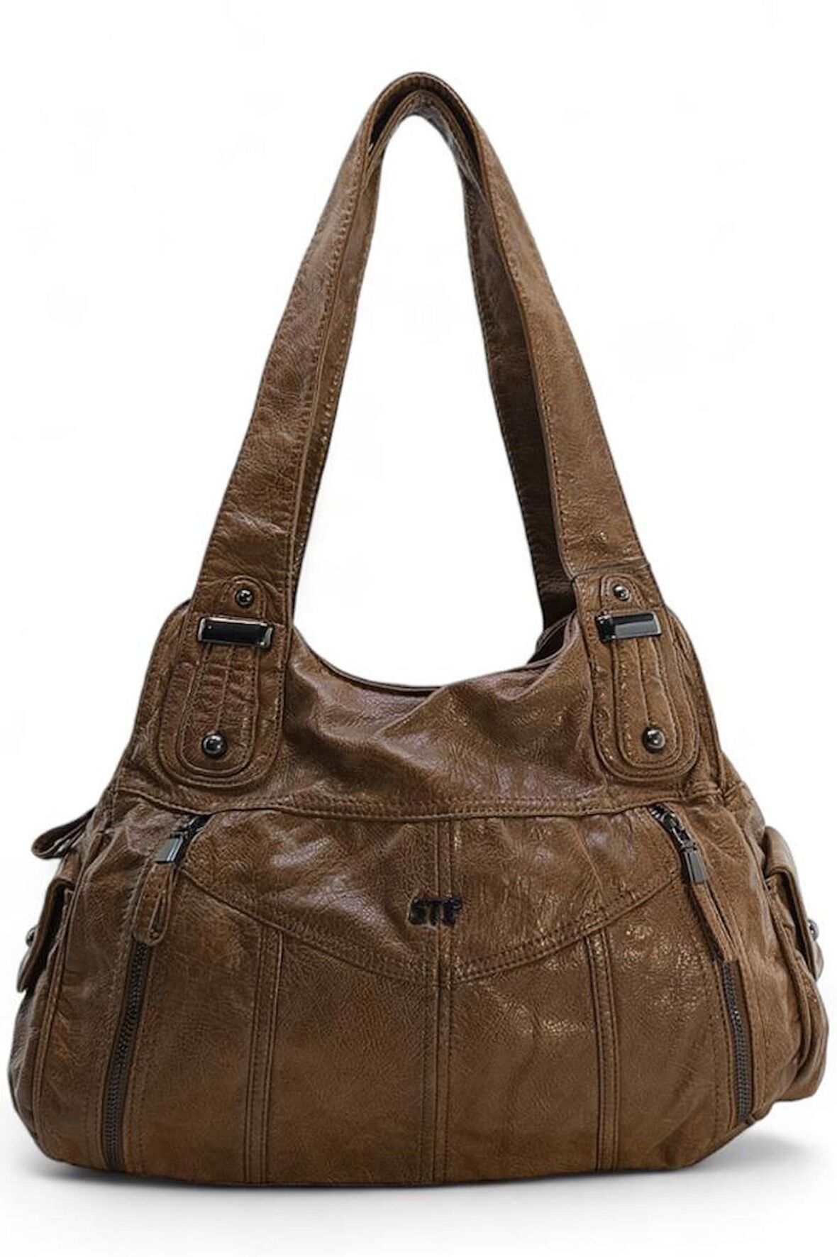 Yıkama Suni Deri Kadın Omuz Çantası 571 Collection Vegan Deri 40*25 Cm