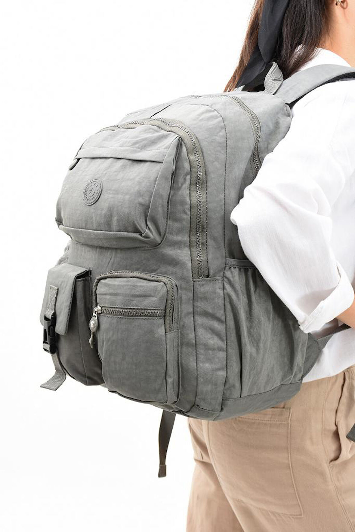 571 Collection Klinkır Sırt Çantası Çok Cepli 45*30 Cm Büyük Boy Lise Üniversite Çantası