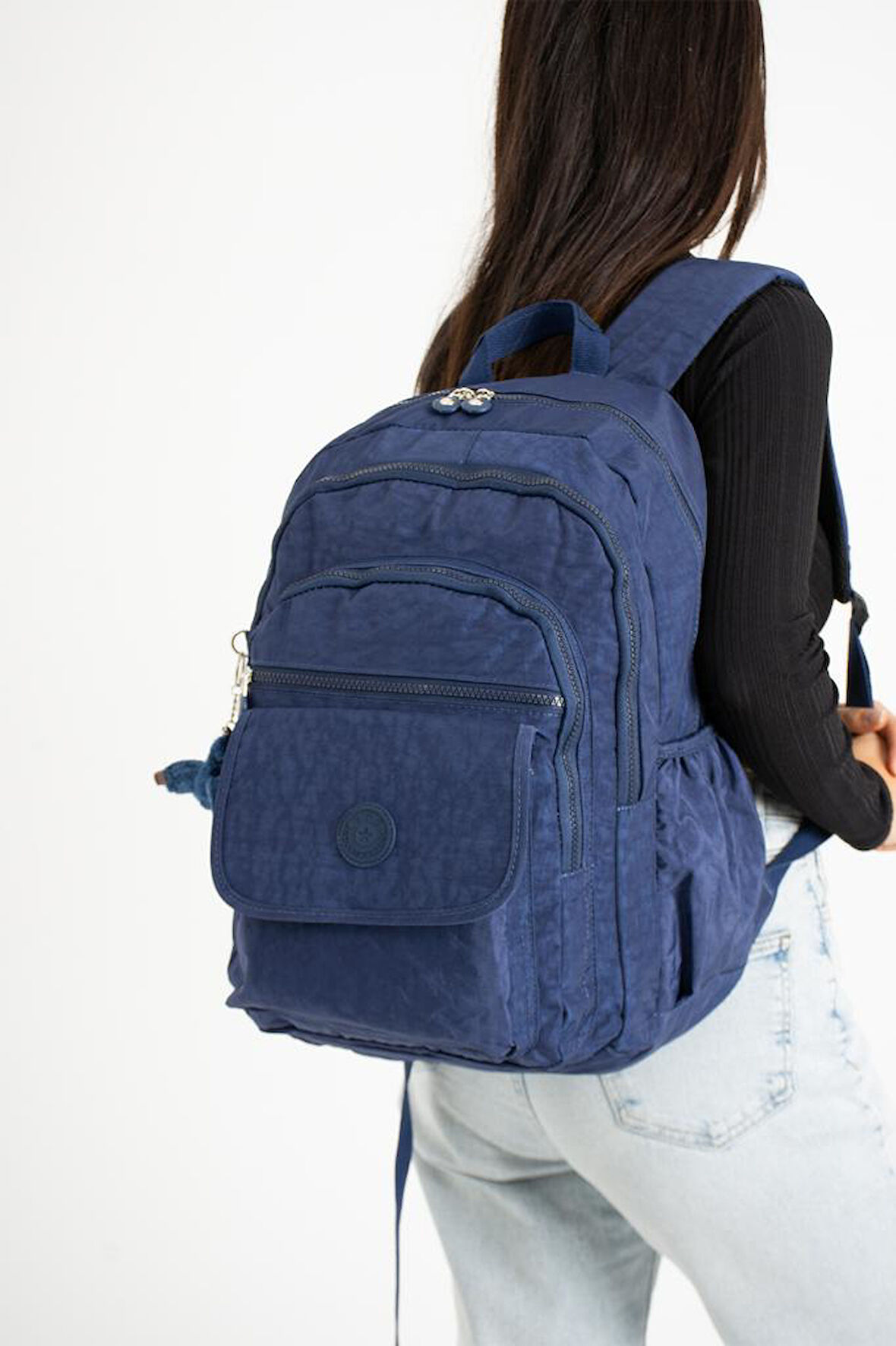 571 Collection Klinkır Kumaş Lise Üniversite Çantası 45*30 Cm Çok Cepli 