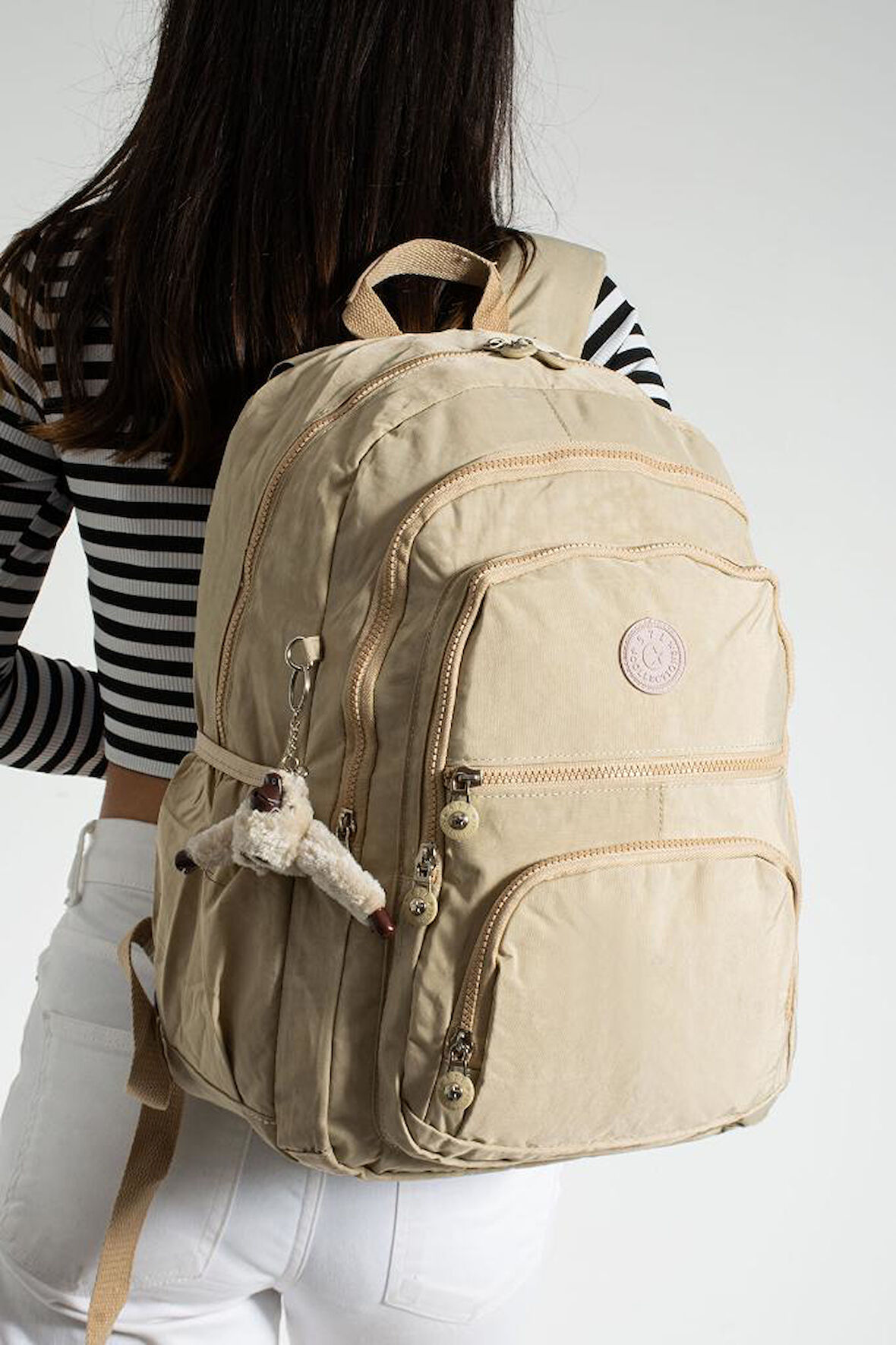 571 Collection Okul Sırt Çantası Lise Üniversite İlköğretim Çantası 45*30 Cm Hafif Klinkır Kumaş