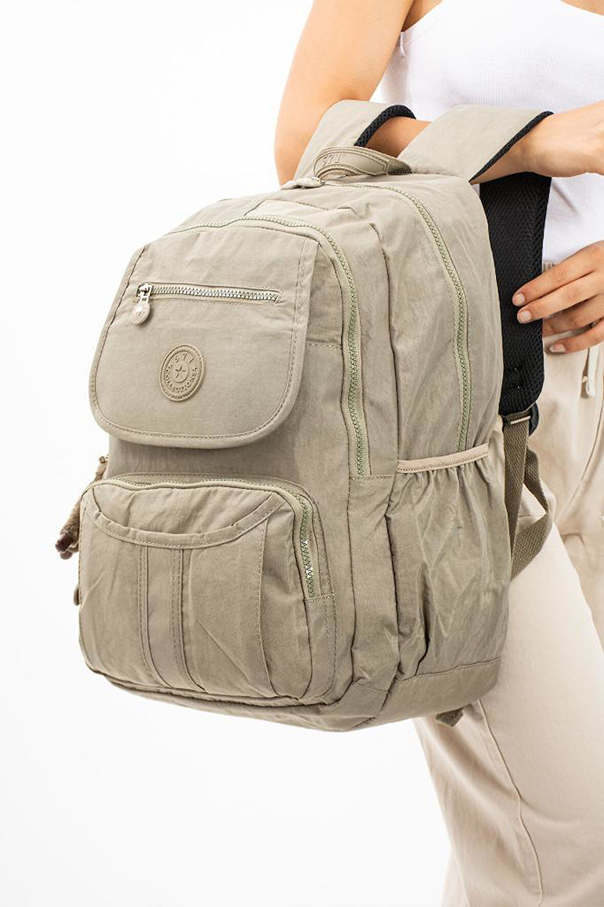 Lise Okul Sırt Çantası Çok Cepli Okul Çantası Hafif Klinkır Kumaş 43*30 Cm Seyahat Çantası